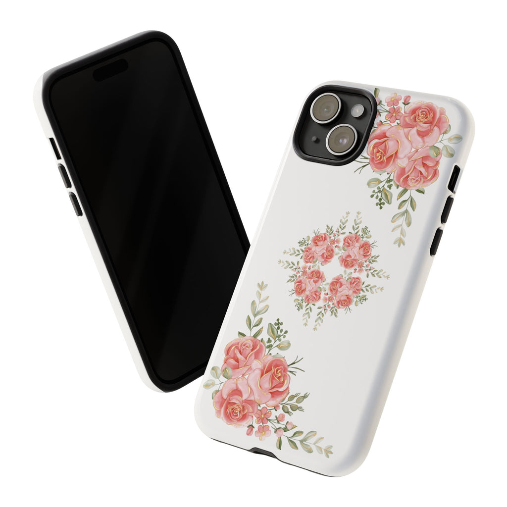 Floral Phone Case, Tough iPhone Case, Rose Design Case, Gift for Her, Floral Phone Cover