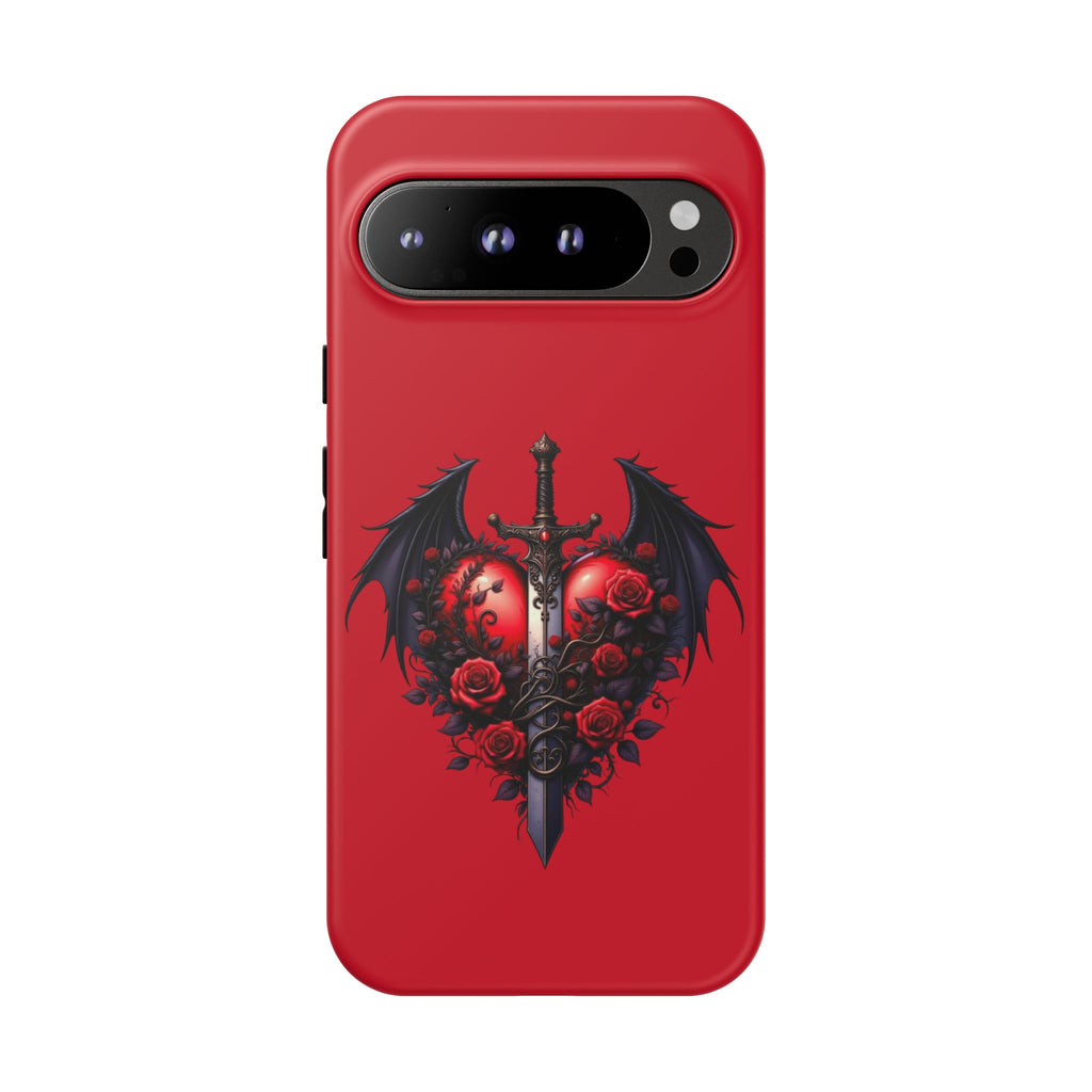 Tough Cases - Gothic Heart Phone Case, Edgy Accessories for Him, Unique Gifts for Her, Valentine's Day, Birthday, Artsy Phone Cover