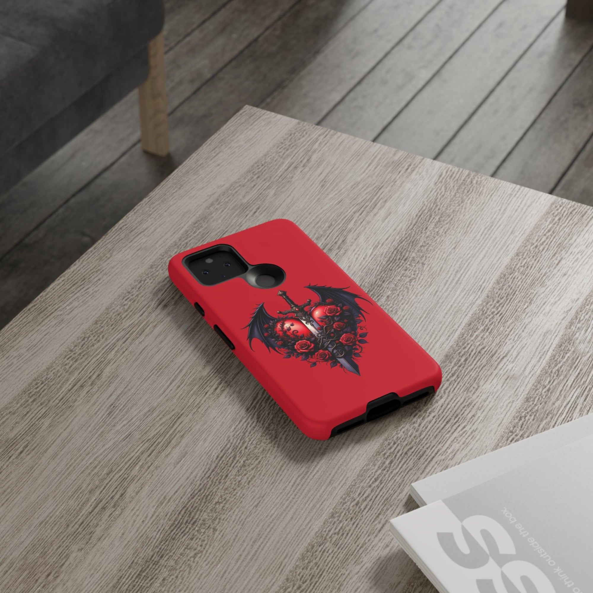 Tough Cases - Gothic Heart Phone Case, Edgy Accessories for Him, Unique Gifts for Her, Valentine's Day, Birthday, Artsy Phone Cover