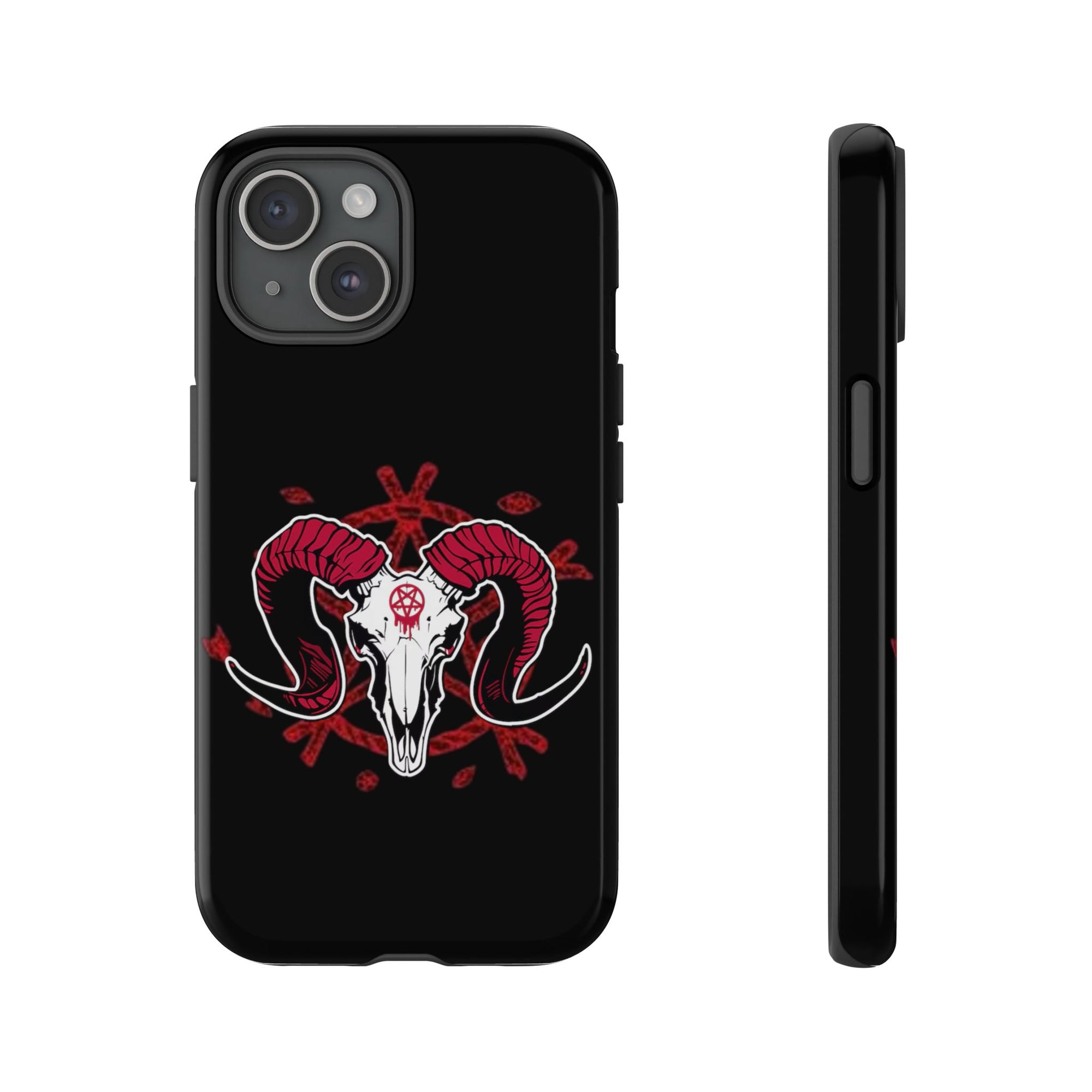 Tough Cases: Dark Aesthetic Phone Case, Gothic Phone Cover, Unique Gift for Him, Occult Design, Animal Skull Artwork, Halloween Decor