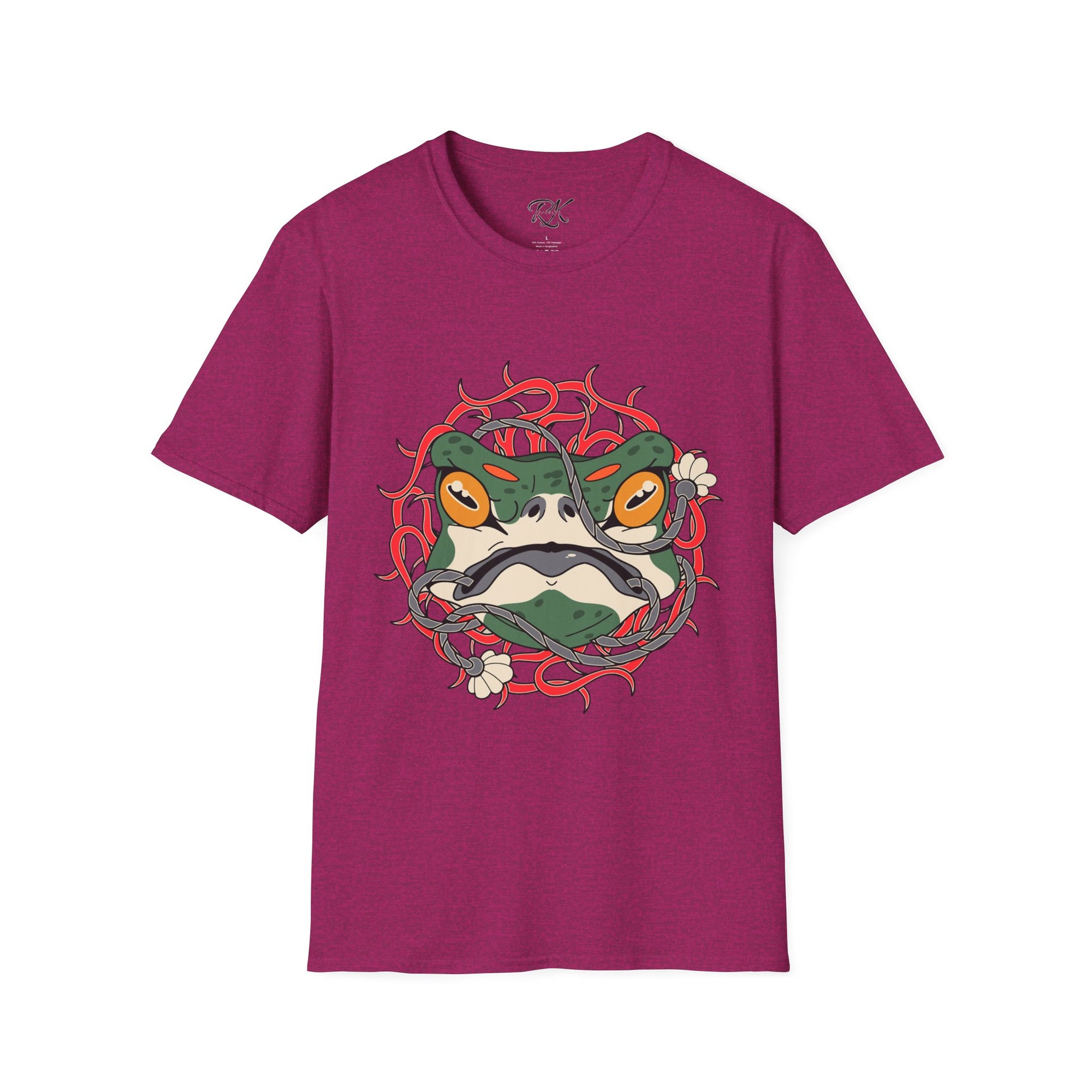Frog Art Unisex Softstyle T-Shirt | Unique Graphic Tee, Casual Wear, Gift for Nature Lovers, Birthday, Eco-Friendly Fashion