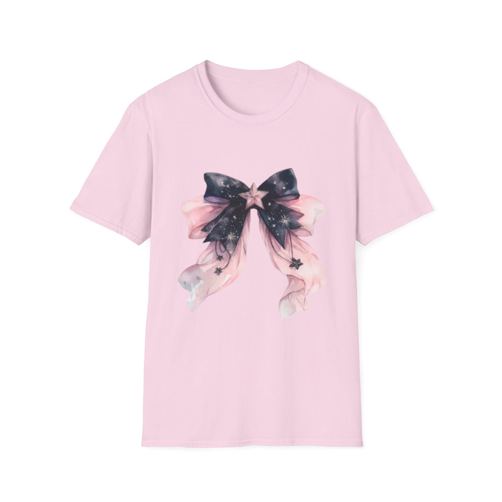 Whimsical Starry Bow T-Shirt, Cute Graphic Tee, Casual Wear, Gift for Her, Summer Fashion, Birthday Present