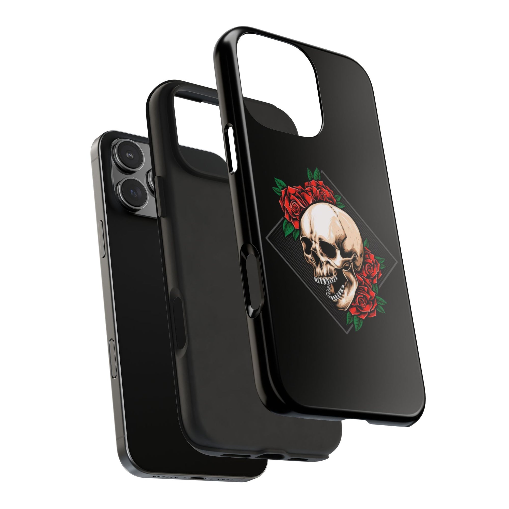 Tough Phone Cases with Skull and Roses Design | Edgy Protection, iPhone & Android Covers, Gothic Gifts, Unique Phone Accessories