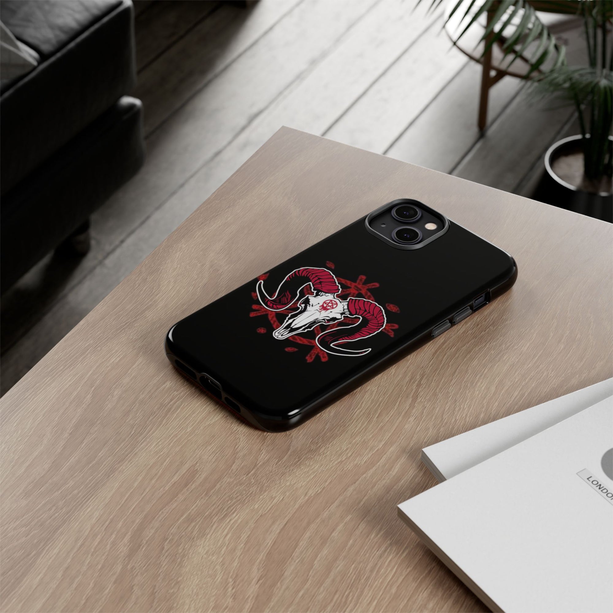 Tough Cases: Dark Aesthetic Phone Case, Gothic Phone Cover, Unique Gift for Him, Occult Design, Animal Skull Artwork, Halloween Decor