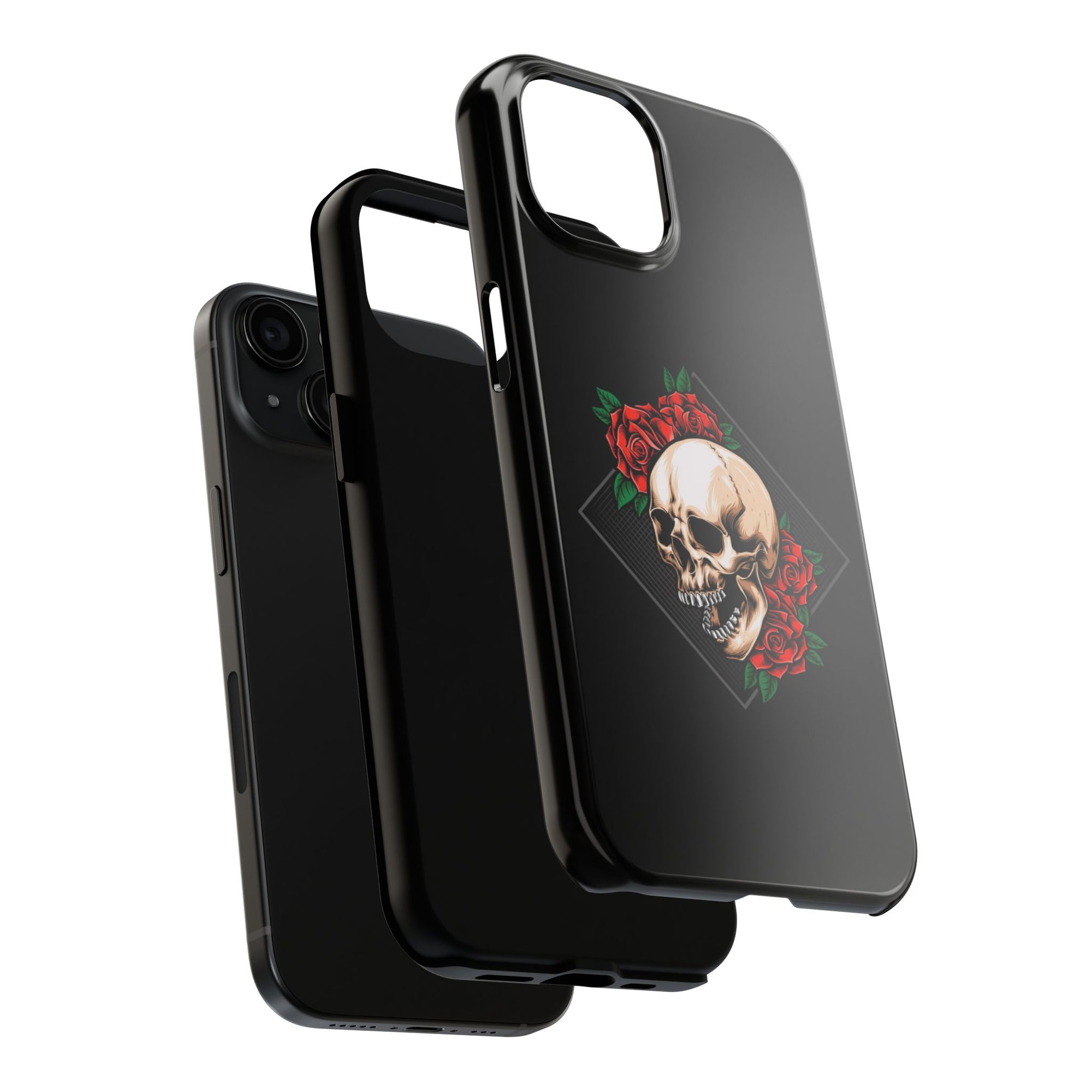 Tough Phone Cases with Skull and Roses Design | Edgy Protection, iPhone & Android Covers, Gothic Gifts, Unique Phone Accessories