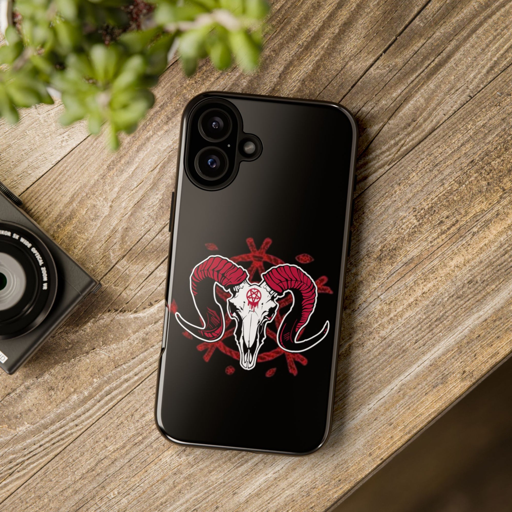 Tough Cases: Dark Aesthetic Phone Case, Gothic Phone Cover, Unique Gift for Him, Occult Design, Animal Skull Artwork, Halloween Decor