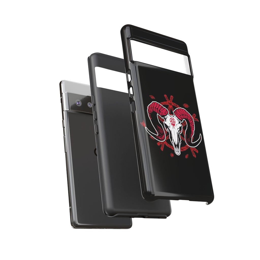 Tough Cases: Dark Aesthetic Phone Case, Gothic Phone Cover, Unique Gift for Him, Occult Design, Animal Skull Artwork, Halloween Decor