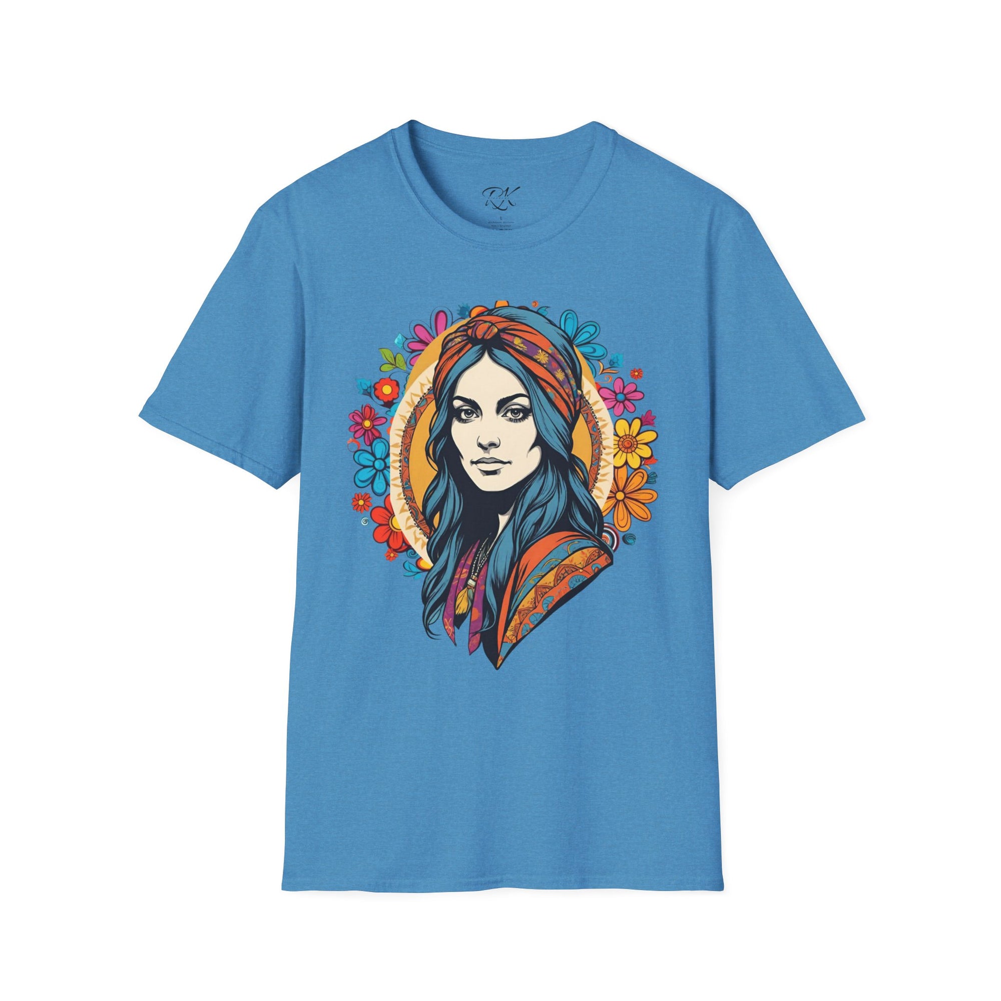 Bohemian Floral T-Shirt, Hippie Shirt, Peace Sign Tee, Gift for Festival Lovers, Artistic Apparel, Unisex Graphic Tee