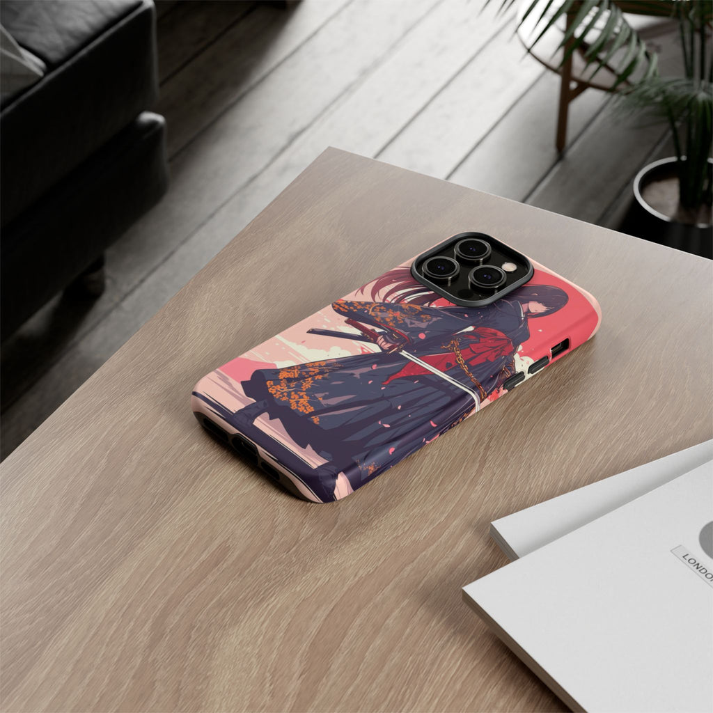 Stylish Phone Case with Warrior Design, Tough Phone Cover for Anime Lovers, Gift for Gamers, Cute Phone Accessories, Unique Tech Gifts