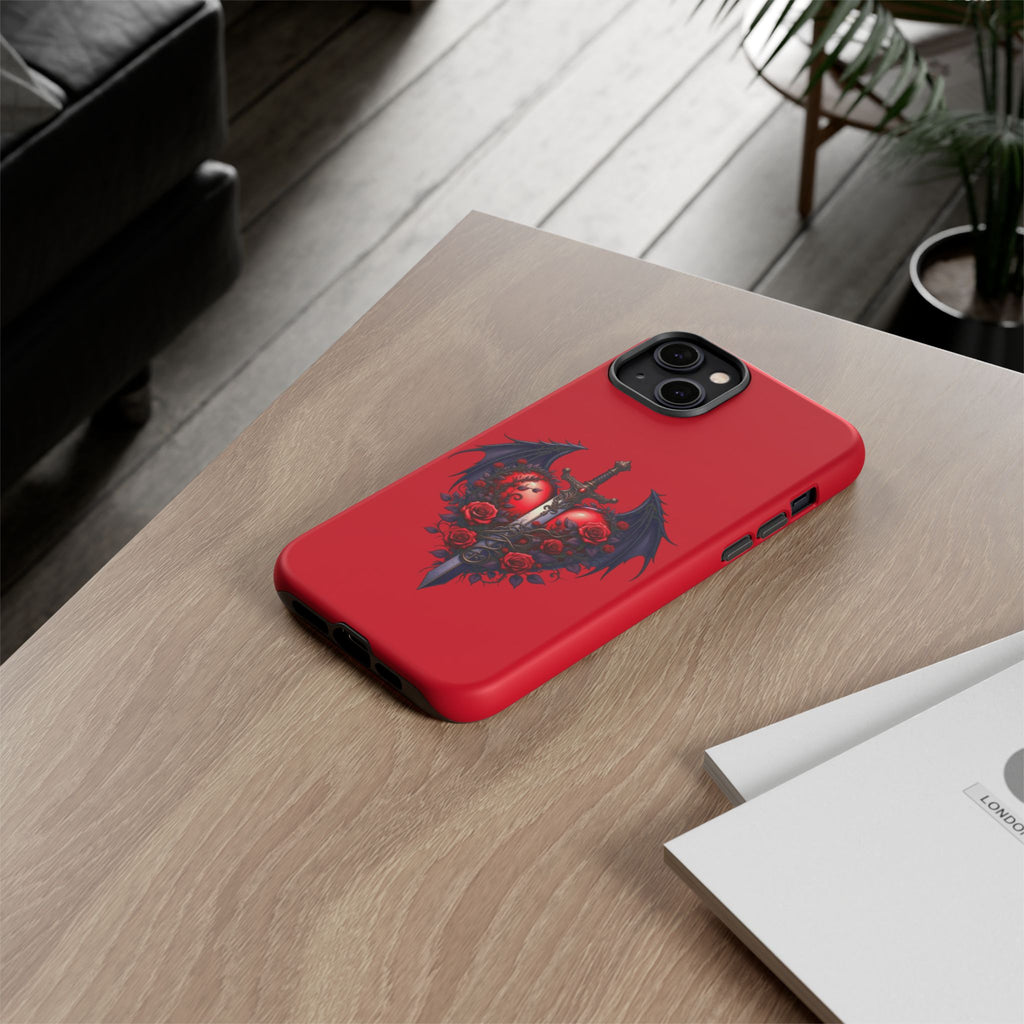 Tough Cases - Gothic Heart Phone Case, Edgy Accessories for Him, Unique Gifts for Her, Valentine's Day, Birthday, Artsy Phone Cover