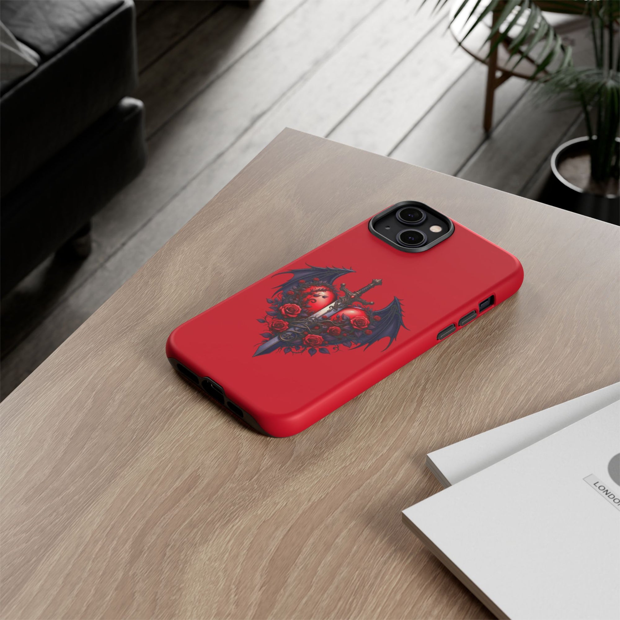 Tough Cases - Gothic Heart Phone Case, Edgy Accessories for Him, Unique Gifts for Her, Valentine's Day, Birthday, Artsy Phone Cover