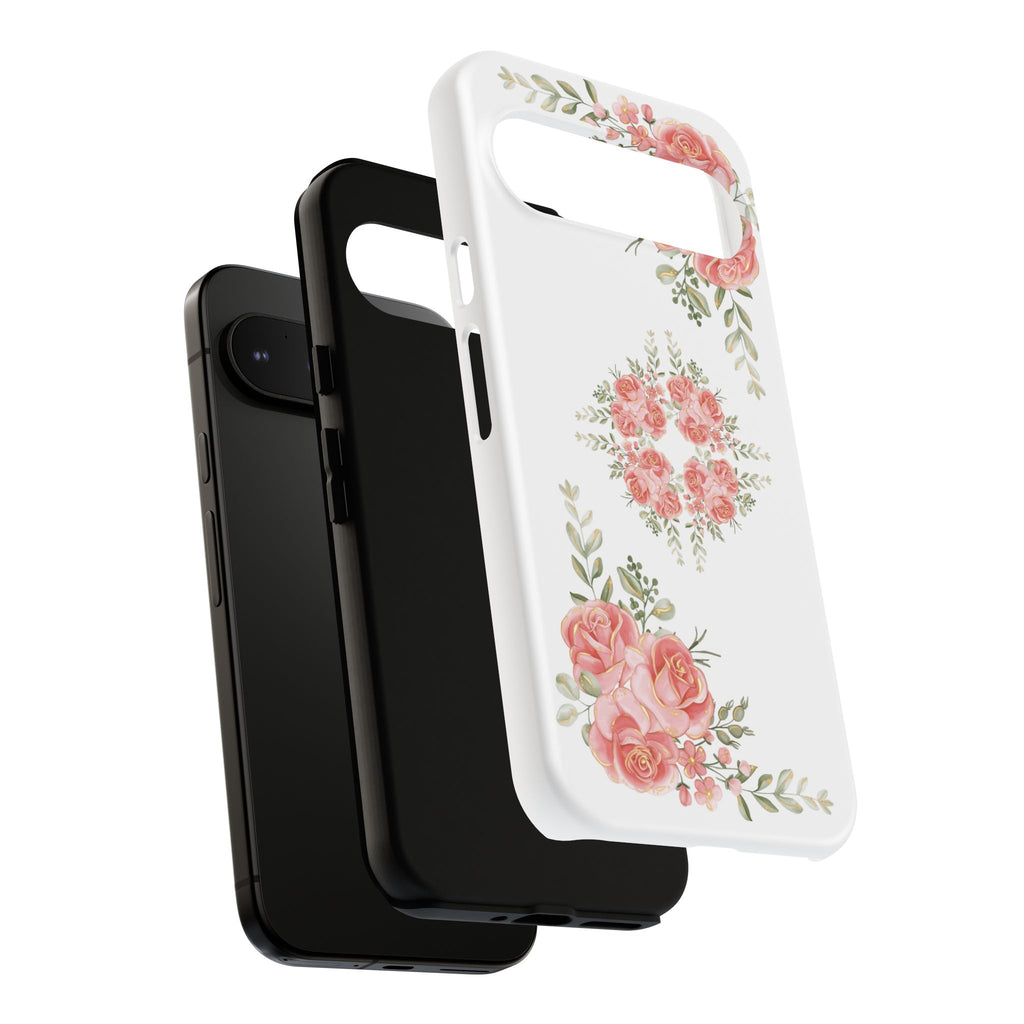 Floral Phone Case, Tough iPhone Case, Rose Design Case, Gift for Her, Floral Phone Cover