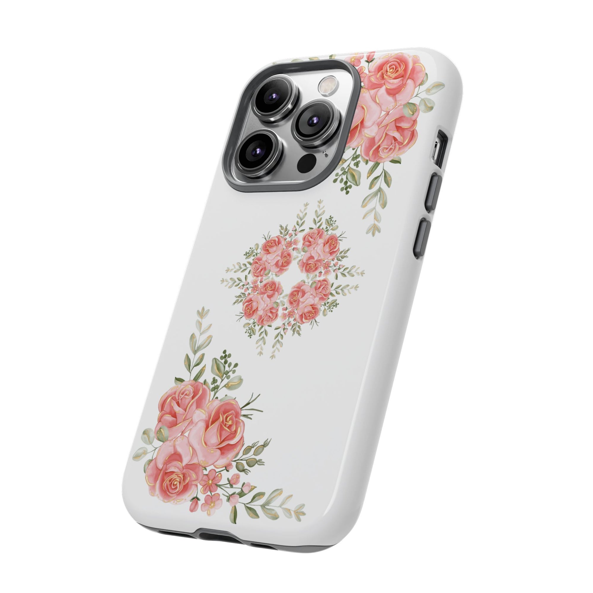 Floral Phone Case, Tough iPhone Case, Rose Design Case, Gift for Her, Floral Phone Cover