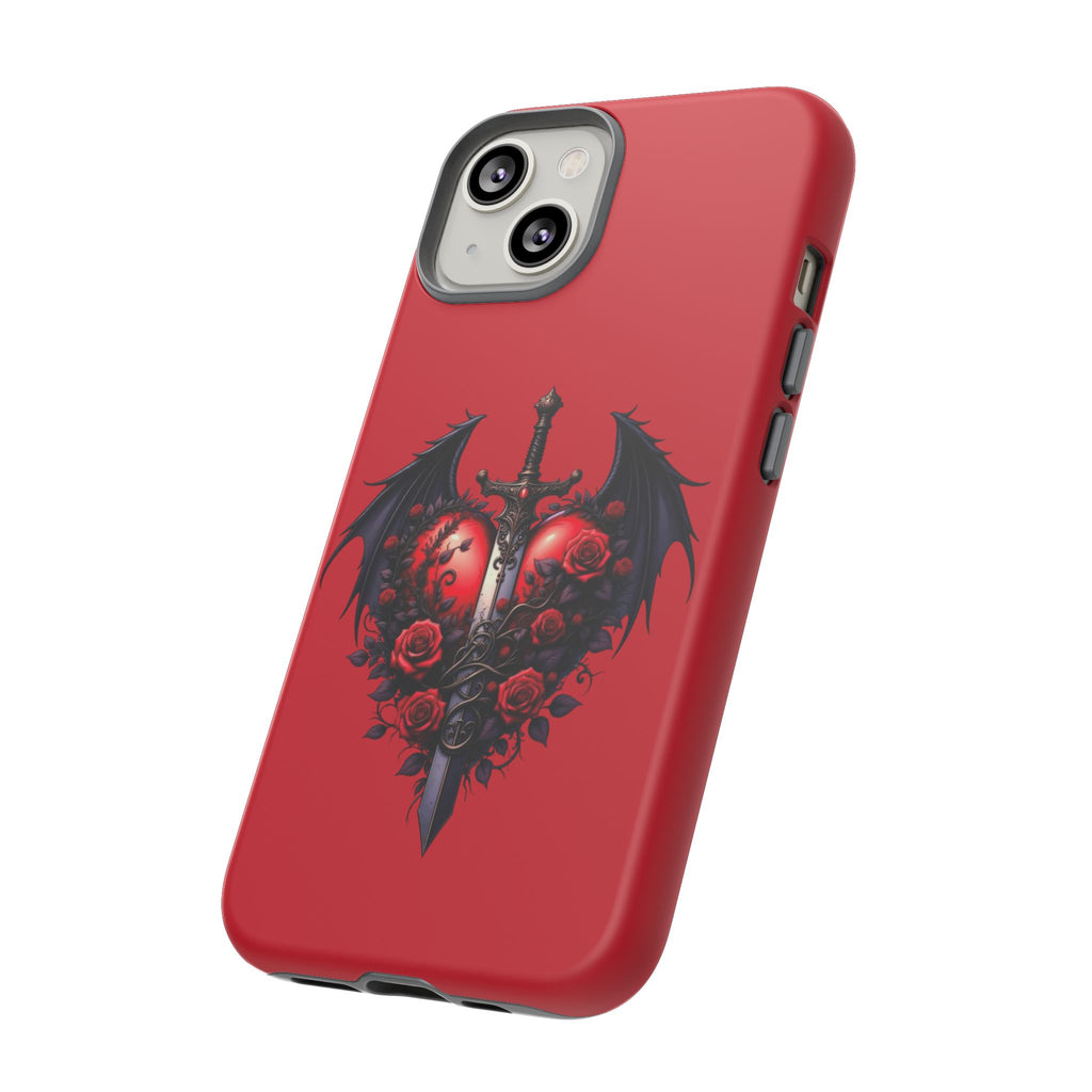 Tough Cases - Gothic Heart Phone Case, Edgy Accessories for Him, Unique Gifts for Her, Valentine's Day, Birthday, Artsy Phone Cover