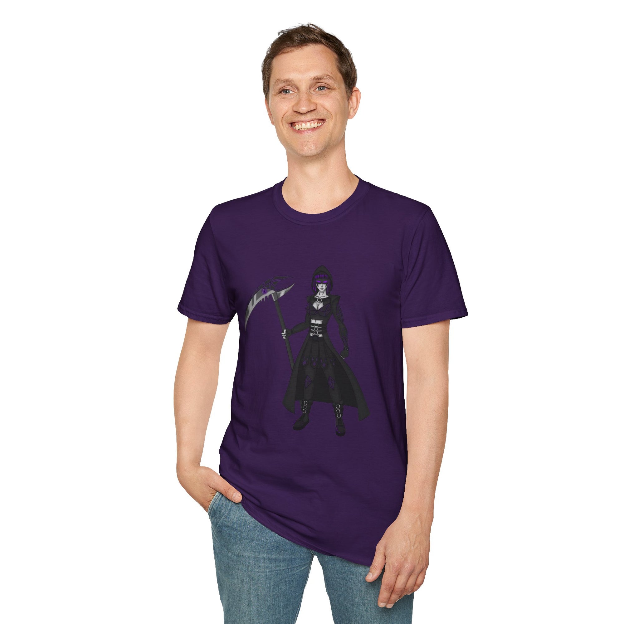 Gothic Fantasy T-Shirt, Unisex Softstyle Tee, Halloween Costume, Creepy Graphic Tee, Gift for Gamers, Unique Graphic Shirt