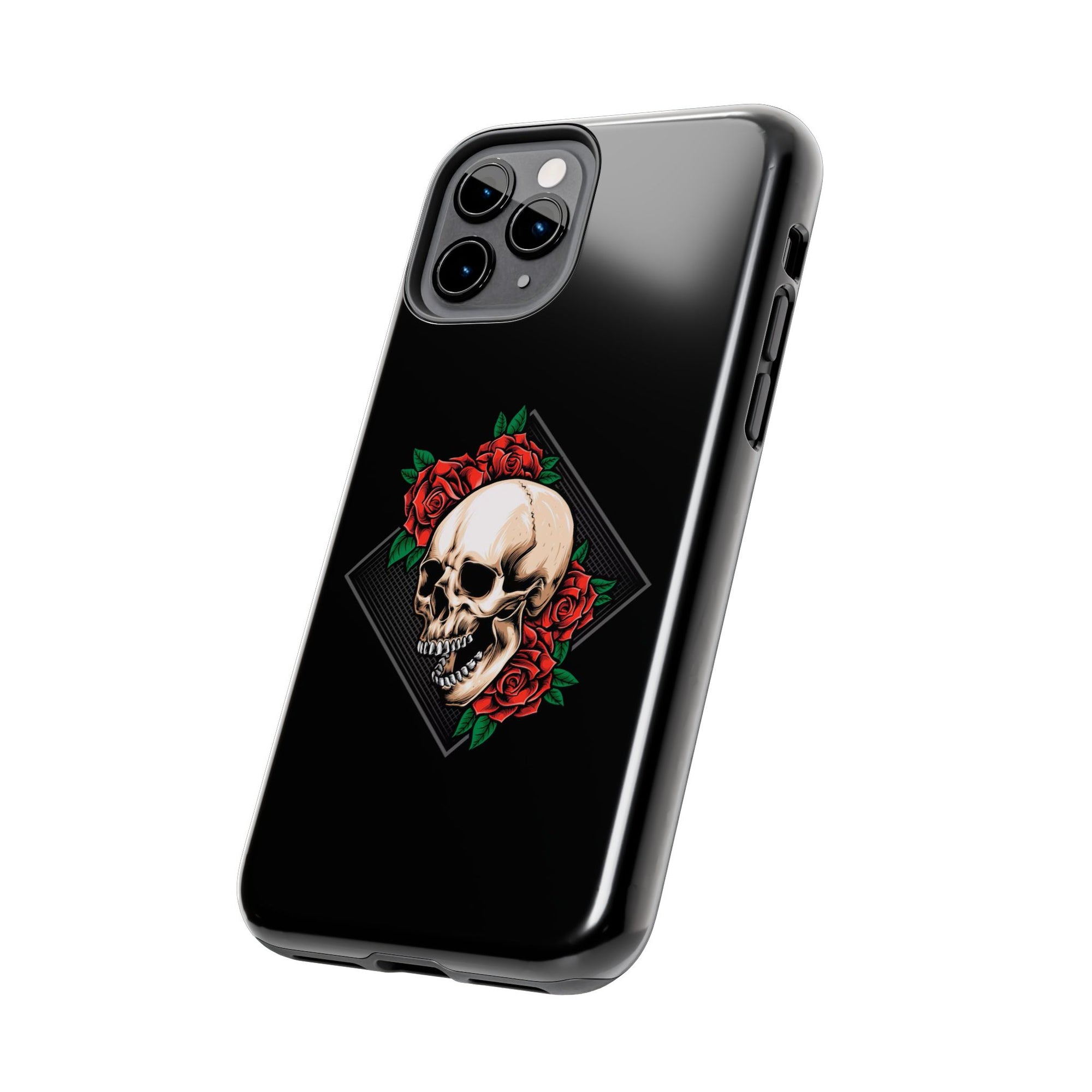 Tough Phone Cases with Skull and Roses Design | Edgy Protection, iPhone & Android Covers, Gothic Gifts, Unique Phone Accessories