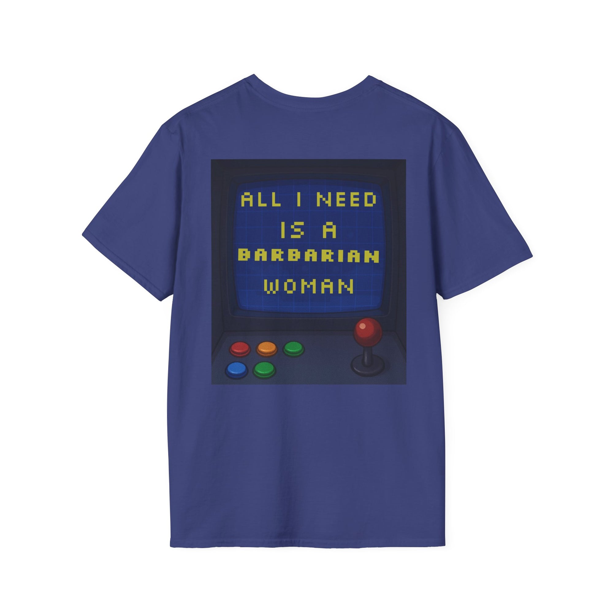 Unisex Barbarian Woman T-Shirt - Softstyle Graphic Tee for Gamers, Gifts for Her, Casual Wear, Birthday Present, Retro Style