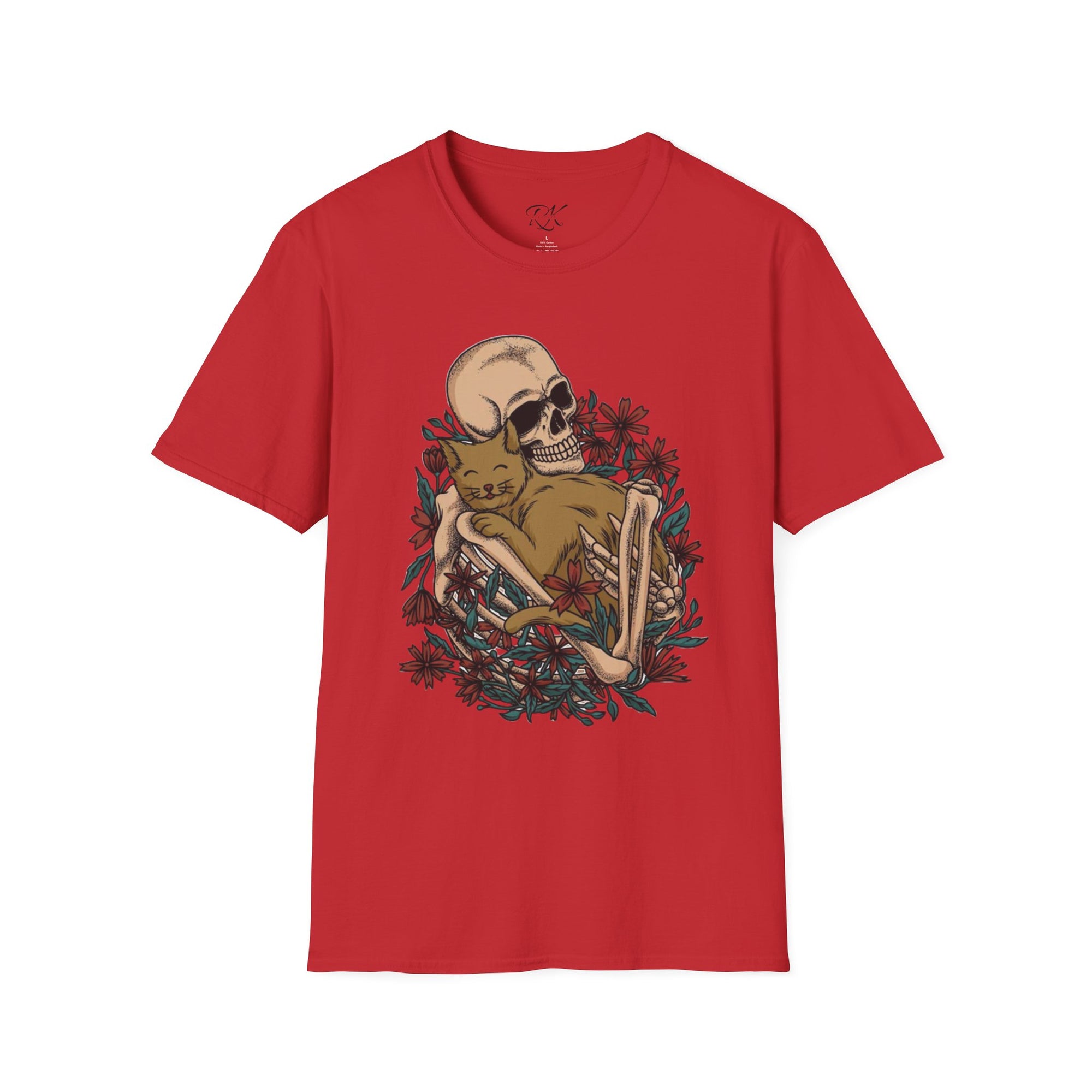 Skeleton Floral Unisex T-Shirt, Cute Grunge Tee, Quirky Halloween Shirt, Casual Everyday Wear, Unique Graphic Top