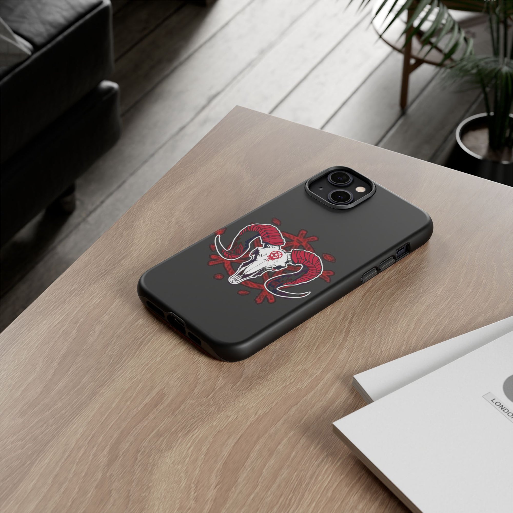 Tough Cases: Dark Aesthetic Phone Case, Gothic Phone Cover, Unique Gift for Him, Occult Design, Animal Skull Artwork, Halloween Decor