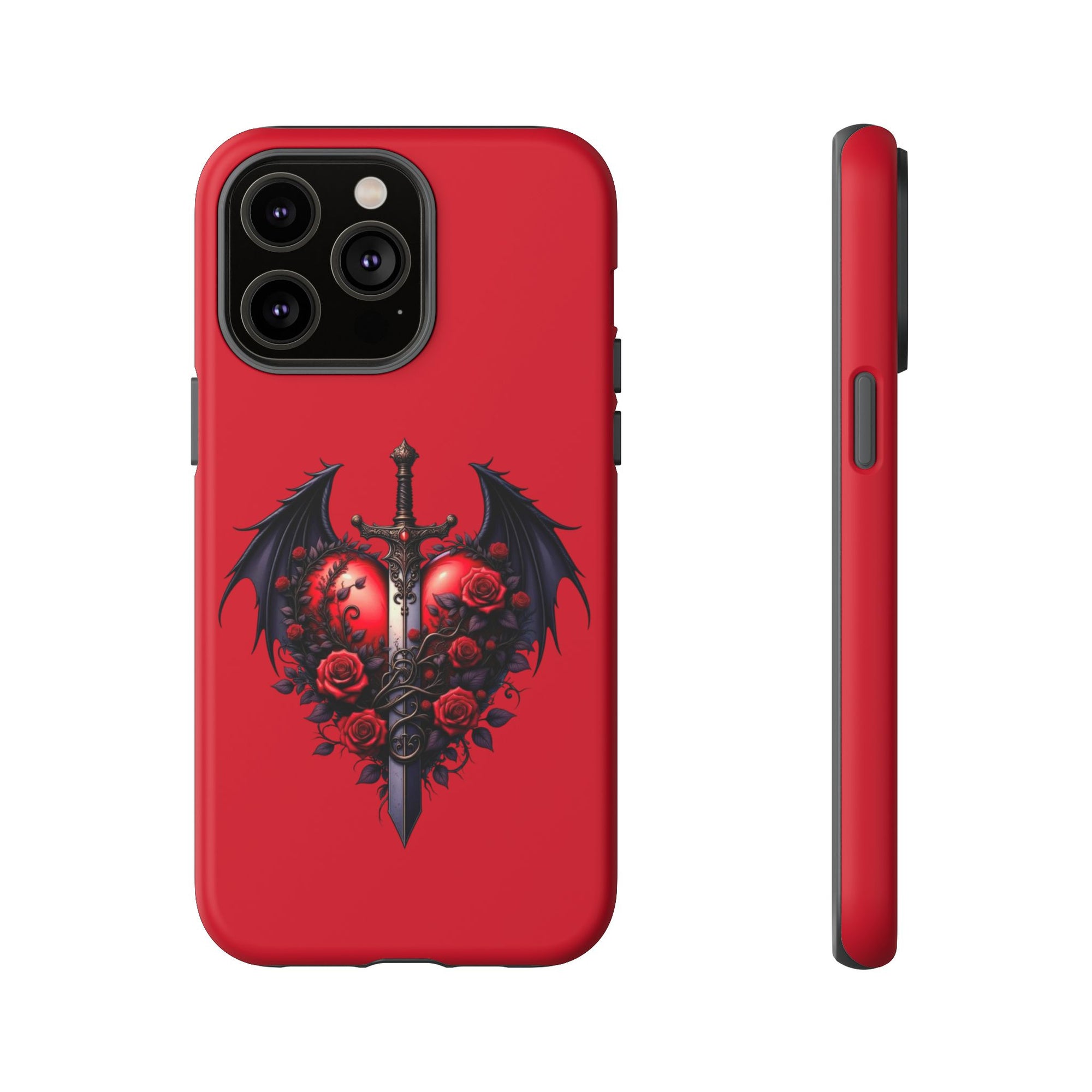 Tough Cases - Gothic Heart Phone Case, Edgy Accessories for Him, Unique Gifts for Her, Valentine's Day, Birthday, Artsy Phone Cover