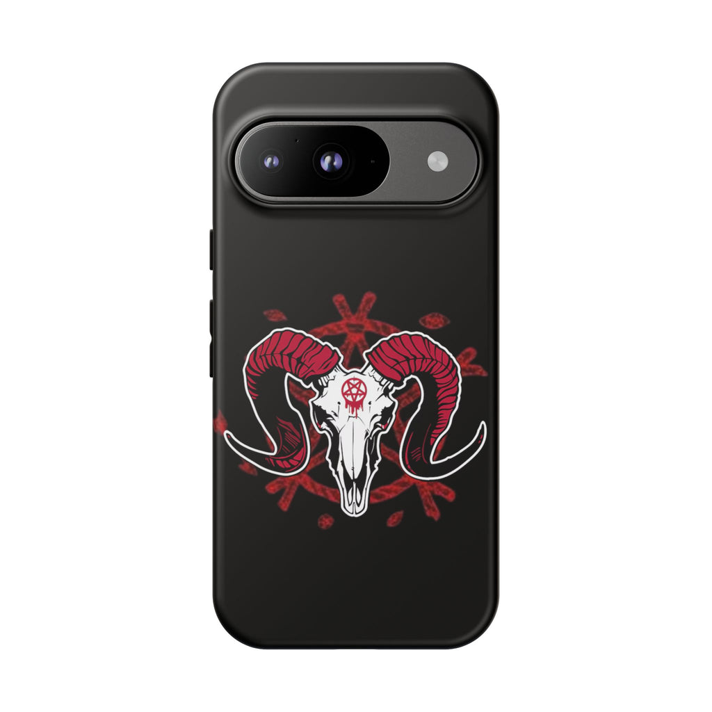 Tough Cases: Dark Aesthetic Phone Case, Gothic Phone Cover, Unique Gift for Him, Occult Design, Animal Skull Artwork, Halloween Decor