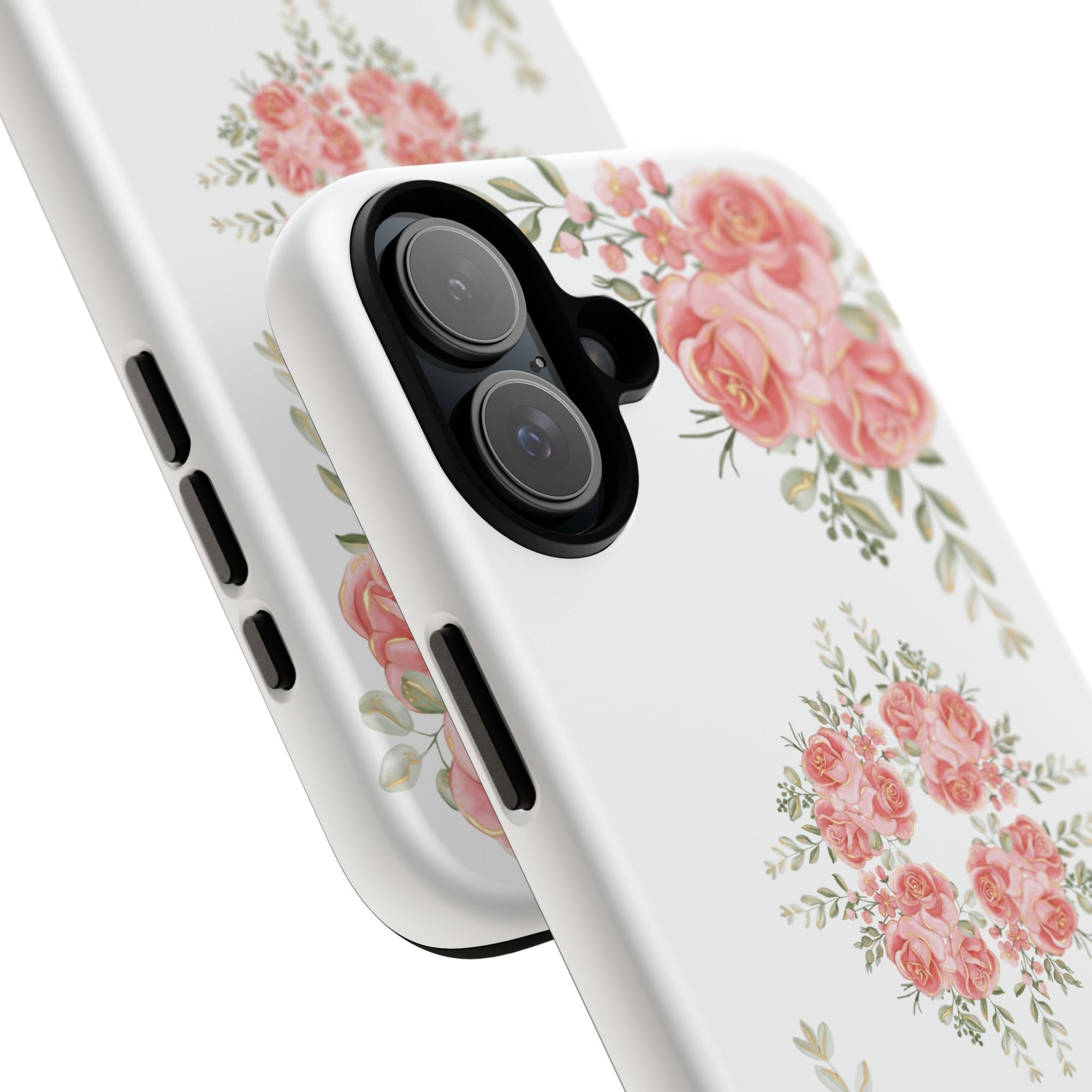 Floral Phone Case, Tough iPhone Case, Rose Design Case, Gift for Her, Floral Phone Cover