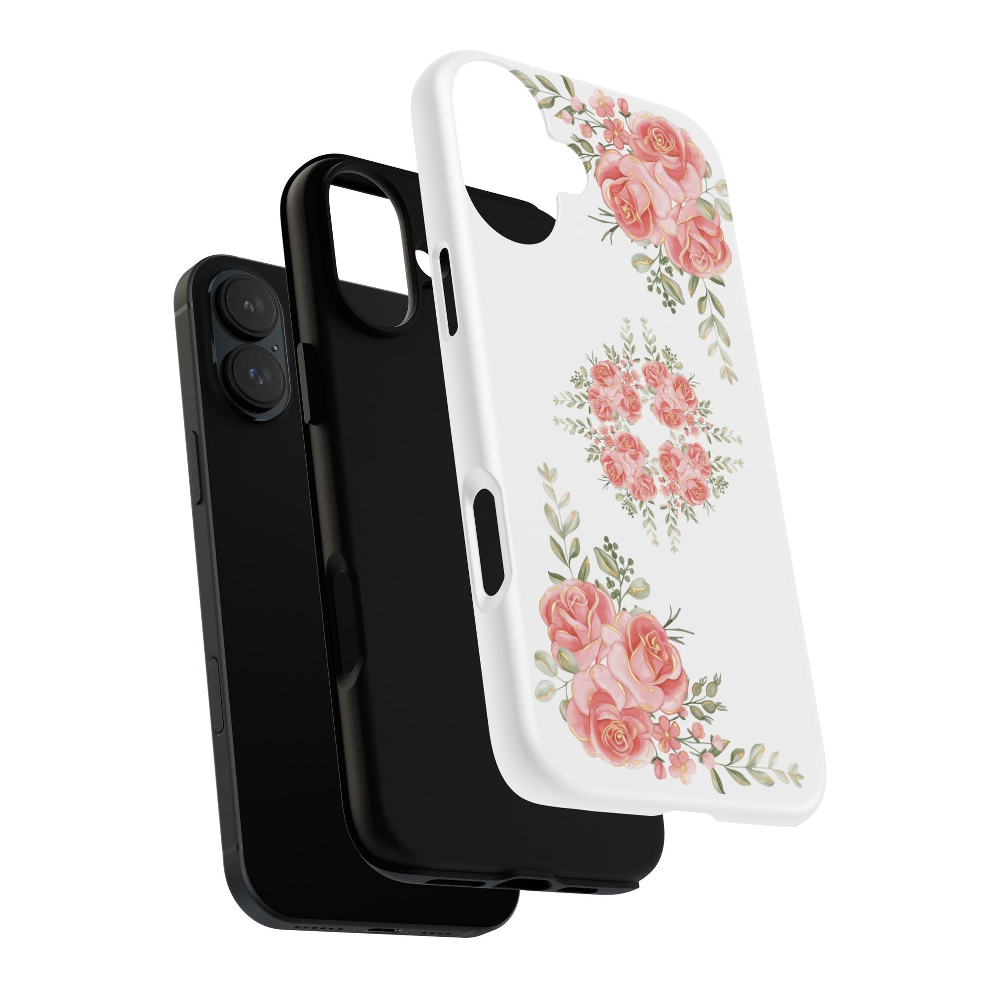 Floral Phone Case, Tough iPhone Case, Rose Design Case, Gift for Her, Floral Phone Cover