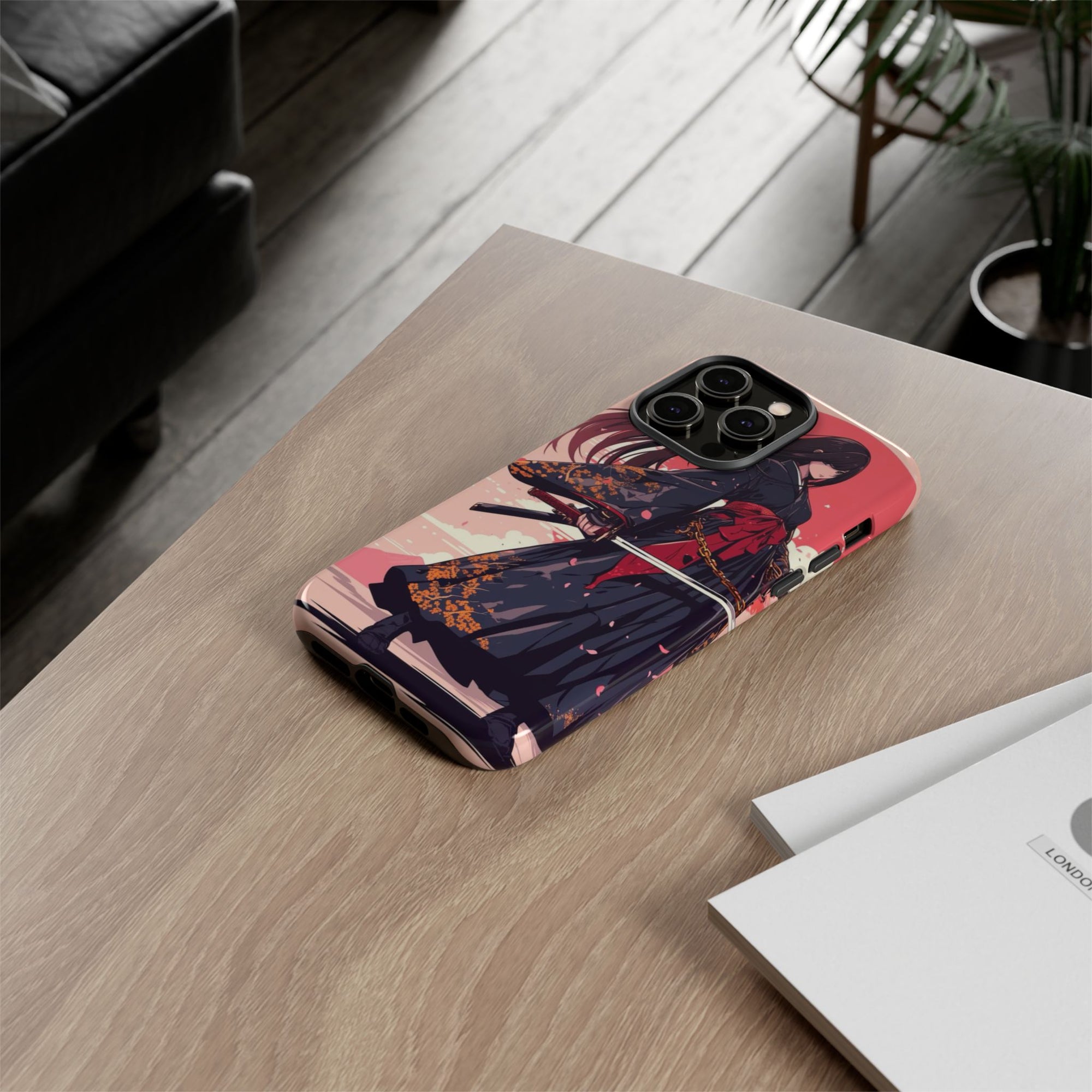 Stylish Phone Case with Warrior Design, Tough Phone Cover for Anime Lovers, Gift for Gamers, Cute Phone Accessories, Unique Tech Gifts