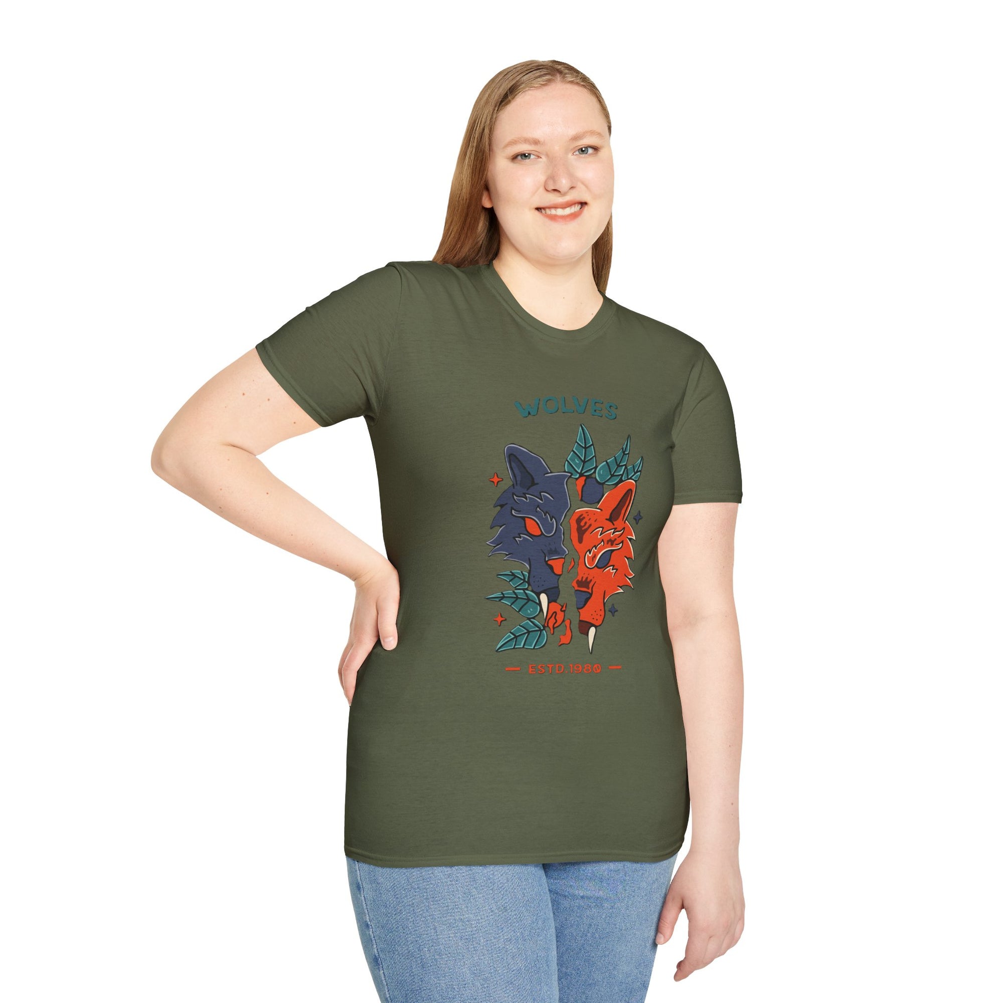 Wolf Graphic Unisex T-Shirt, Nature Lovers Tee, Gift for Animal Enthusiasts, Casual Wear, Eco-Friendly Fashion