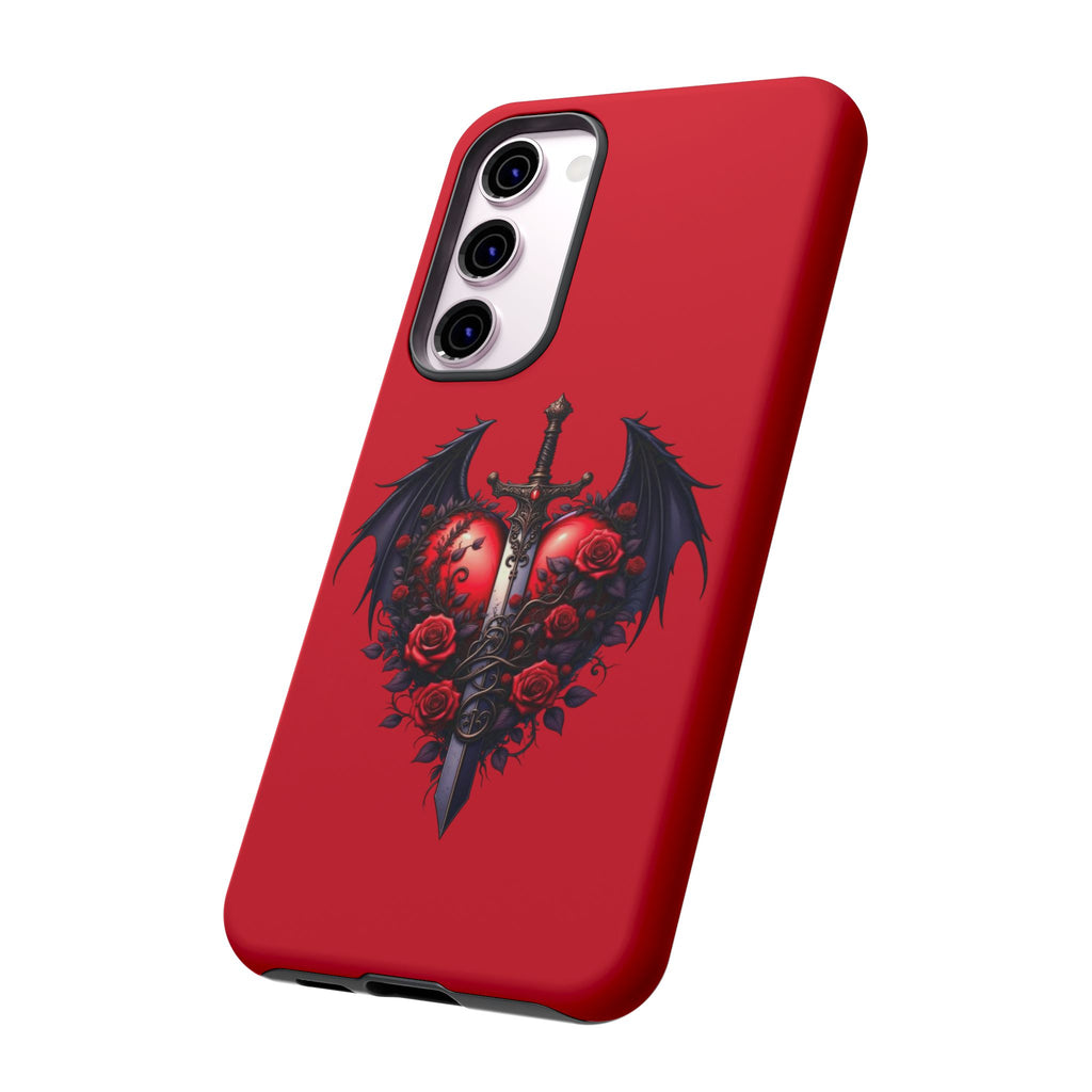 Tough Cases - Gothic Heart Phone Case, Edgy Accessories for Him, Unique Gifts for Her, Valentine's Day, Birthday, Artsy Phone Cover