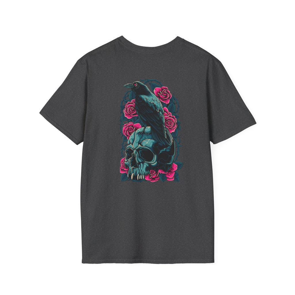 Gothic Skull & Rose Unisex T-Shirt | Boho Style Tee, Casual Wear, Gift for Her, Halloween Shirt, Graphic Tee