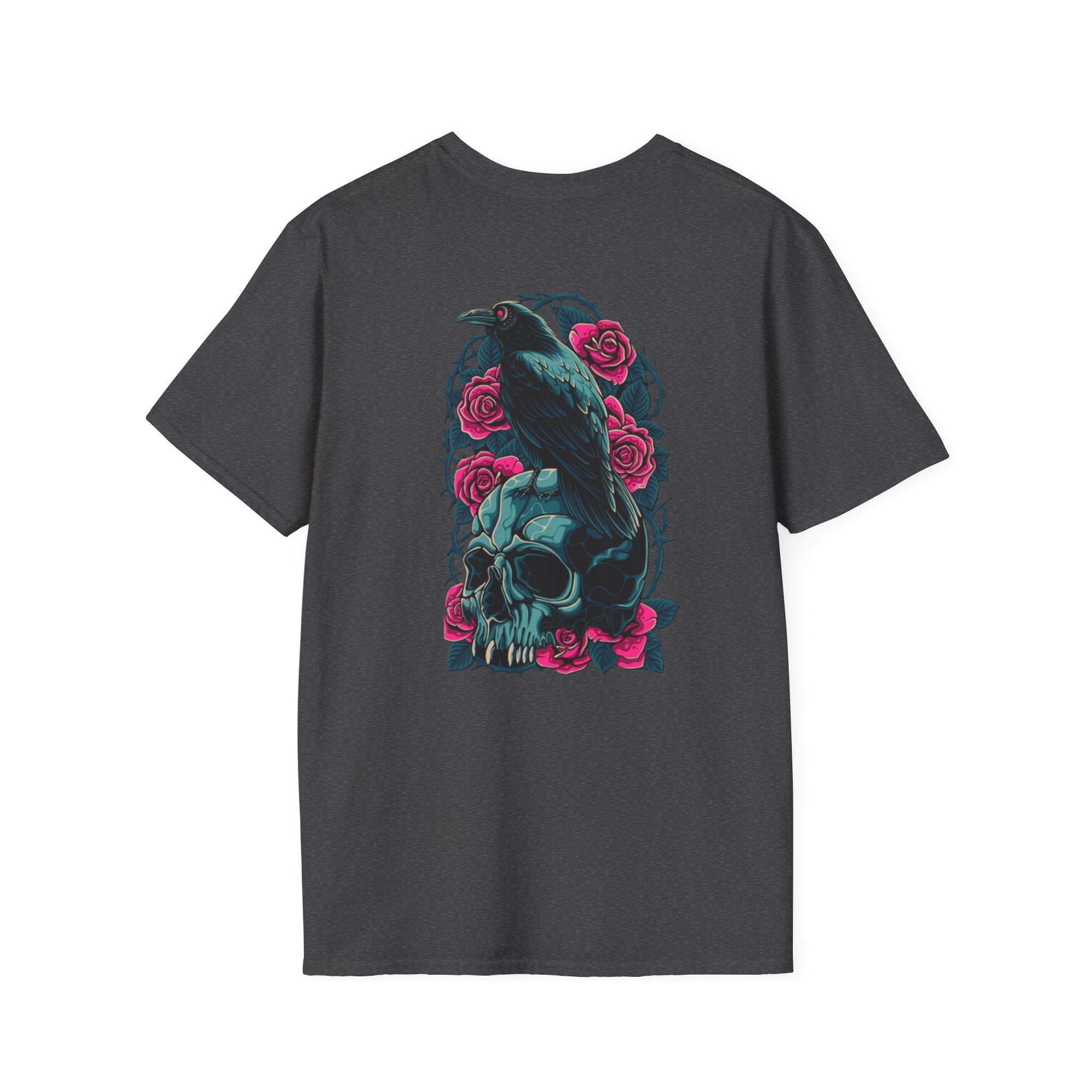 Gothic Skull & Rose Unisex T-Shirt | Boho Style Tee, Casual Wear, Gift for Her, Halloween Shirt, Graphic Tee