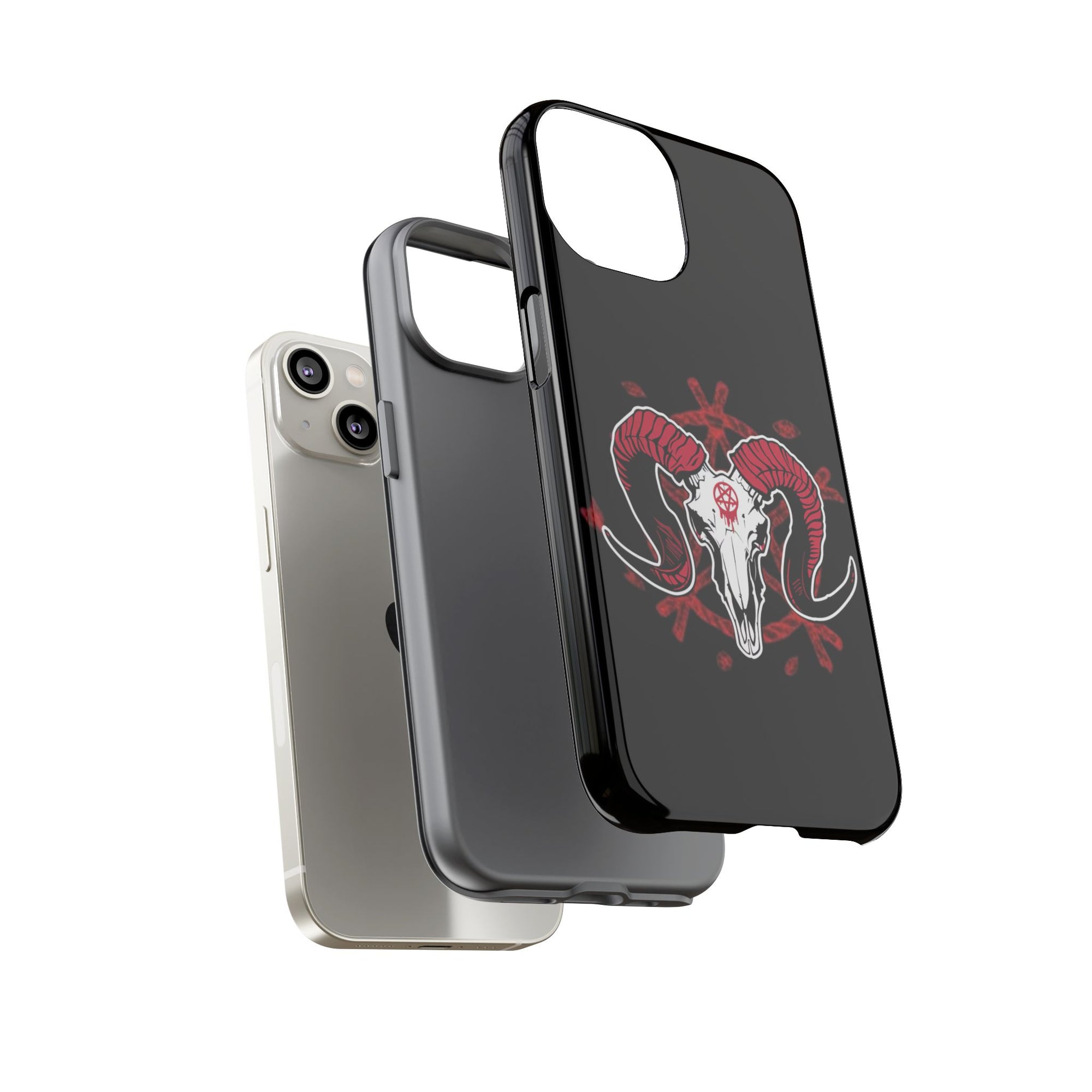 Tough Cases: Dark Aesthetic Phone Case, Gothic Phone Cover, Unique Gift for Him, Occult Design, Animal Skull Artwork, Halloween Decor