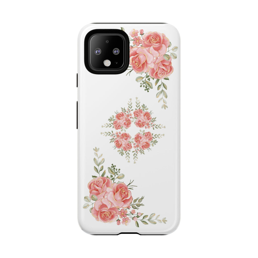 Floral Phone Case, Tough iPhone Case, Rose Design Case, Gift for Her, Floral Phone Cover