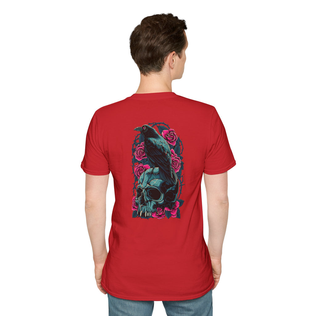 Gothic Skull & Rose Unisex T-Shirt | Boho Style Tee, Casual Wear, Gift for Her, Halloween Shirt, Graphic Tee
