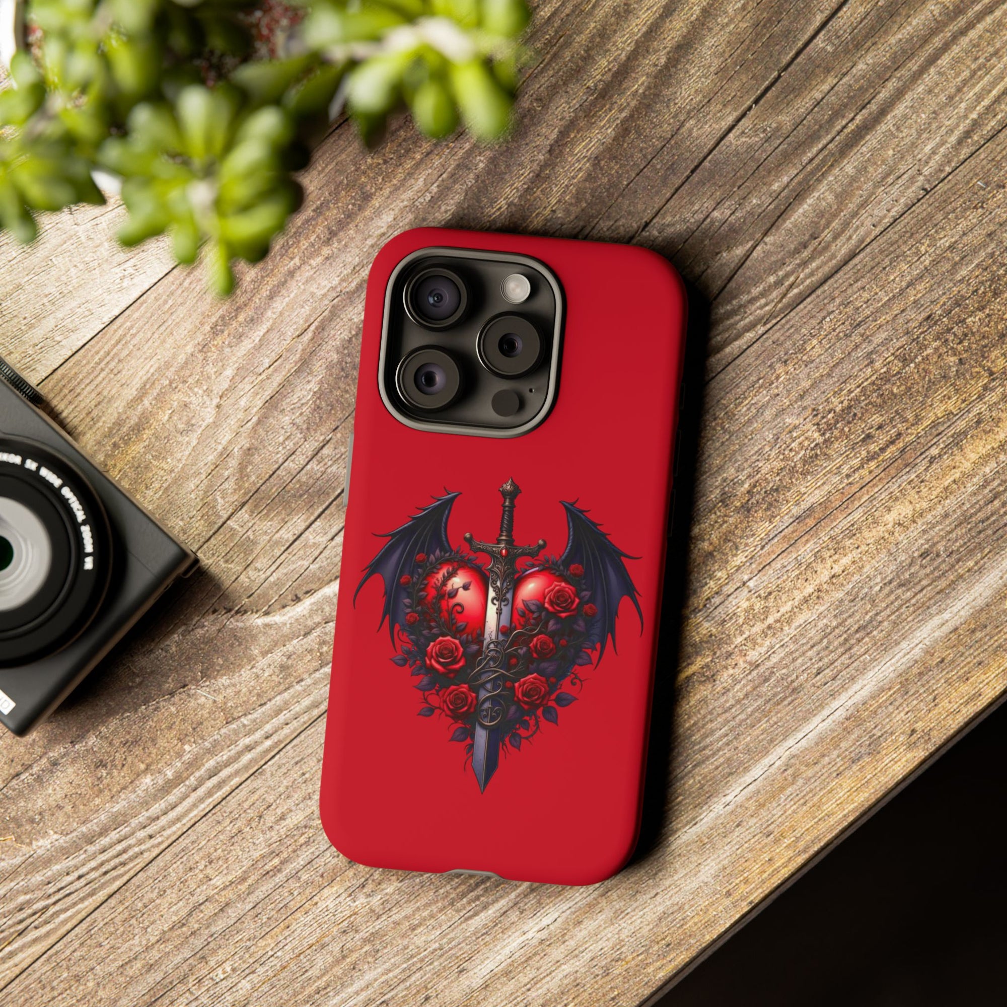 Tough Cases - Gothic Heart Phone Case, Edgy Accessories for Him, Unique Gifts for Her, Valentine's Day, Birthday, Artsy Phone Cover