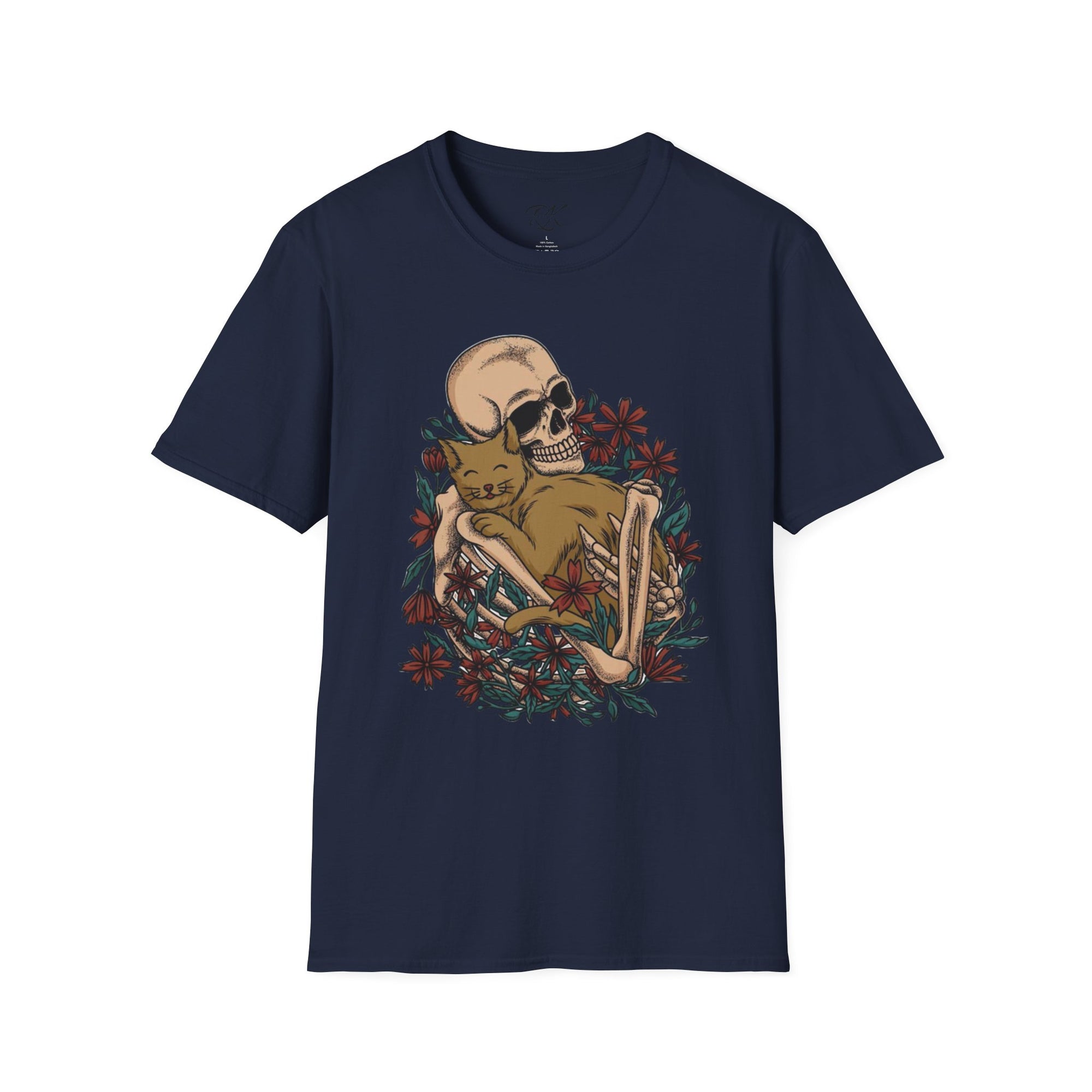 Skeleton Floral Unisex T-Shirt, Cute Grunge Tee, Quirky Halloween Shirt, Casual Everyday Wear, Unique Graphic Top