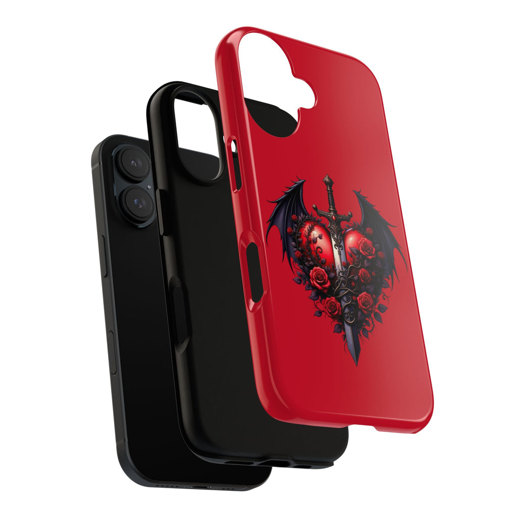 Tough Cases - Gothic Heart Phone Case, Edgy Accessories for Him, Unique Gifts for Her, Valentine's Day, Birthday, Artsy Phone Cover