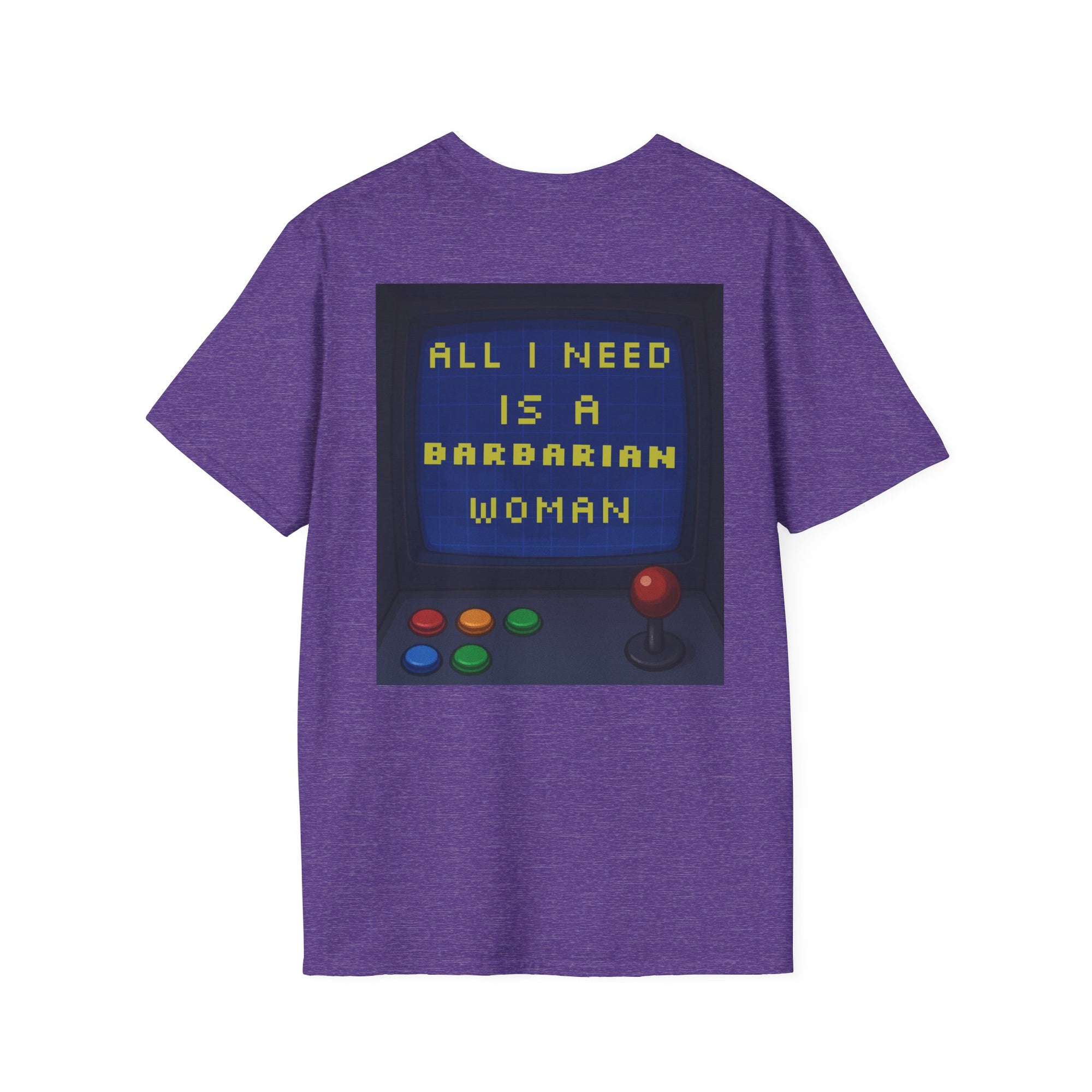 Unisex Barbarian Woman T-Shirt - Softstyle Graphic Tee for Gamers, Gifts for Her, Casual Wear, Birthday Present, Retro Style