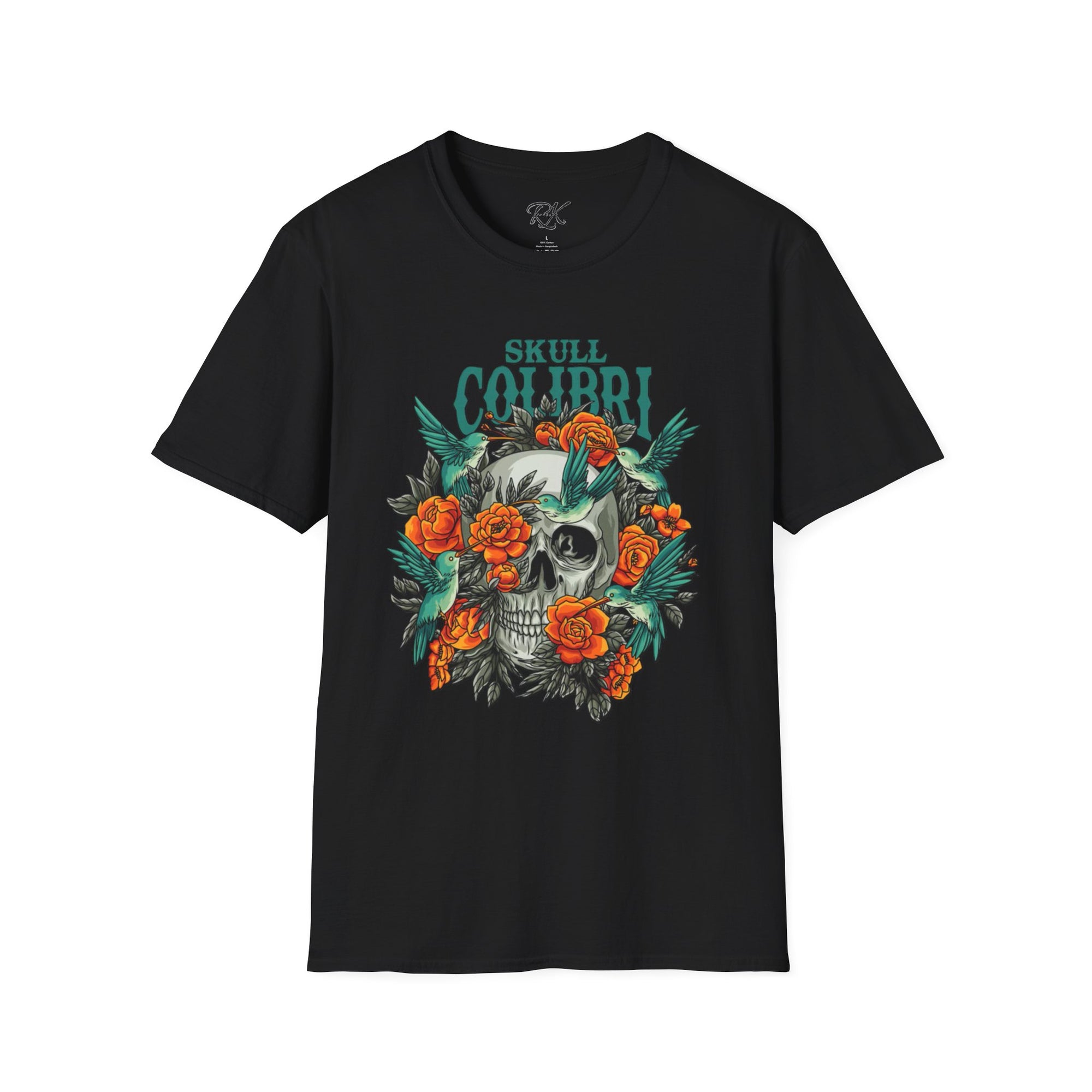 Skull & Roses Unisex T-Shirt, Casual Graphic Tee, Boho Shirt, Unique Gift, Festival Wear, Everyday Style