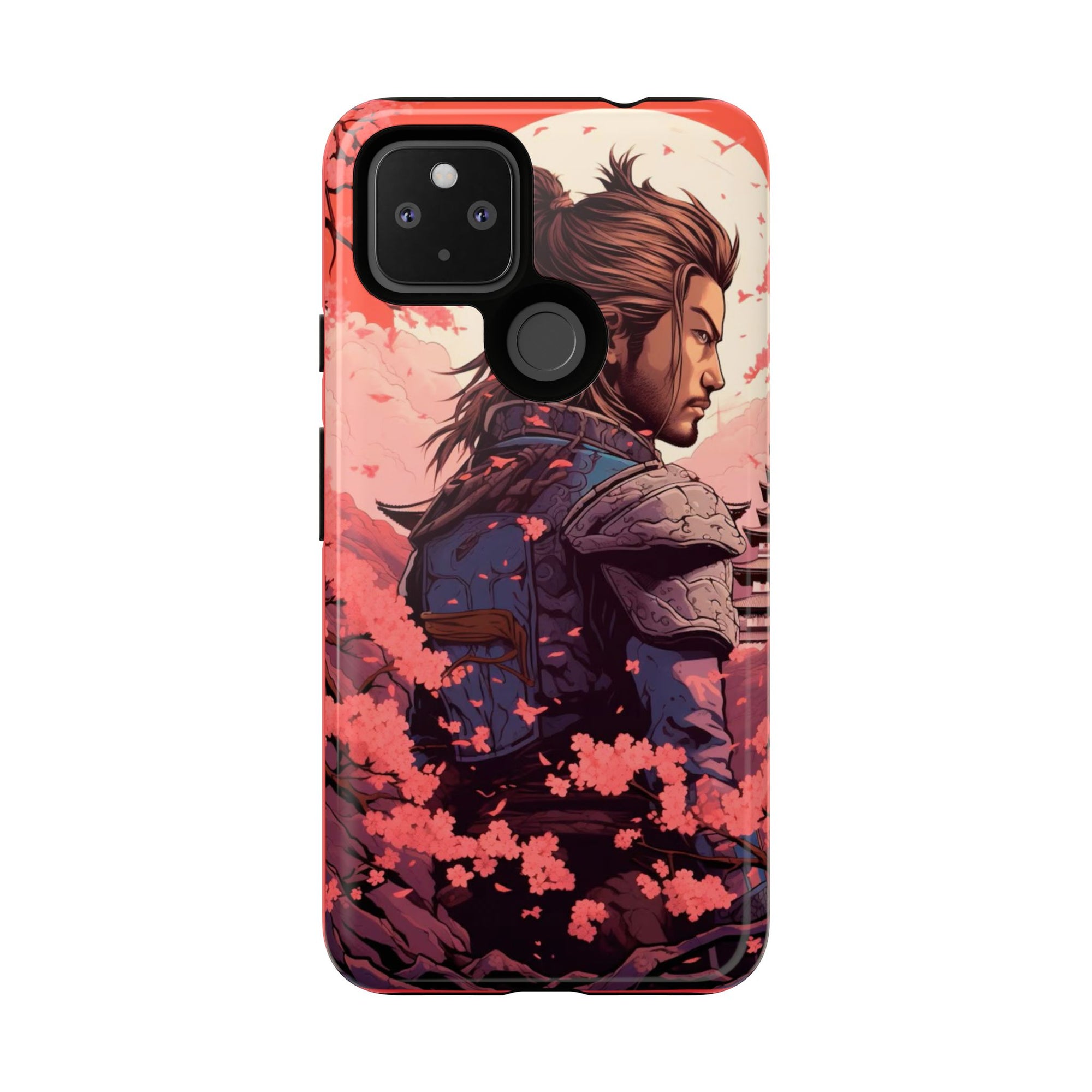 Samurai Phone Case, Tough Cases for Men, Cherry Blossom Art, Gift for Anime Fans, Unique Phone Accessory, Stylish Protection