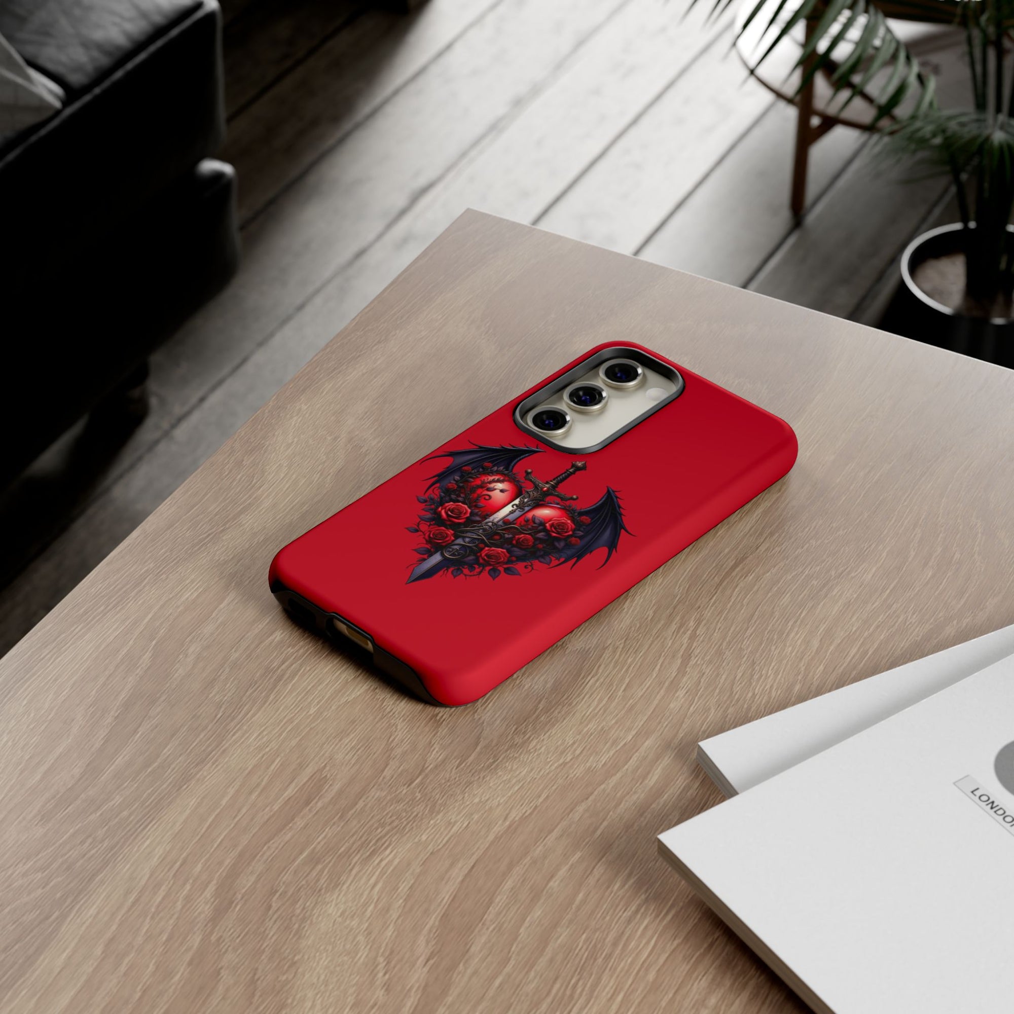 Tough Cases - Gothic Heart Phone Case, Edgy Accessories for Him, Unique Gifts for Her, Valentine's Day, Birthday, Artsy Phone Cover