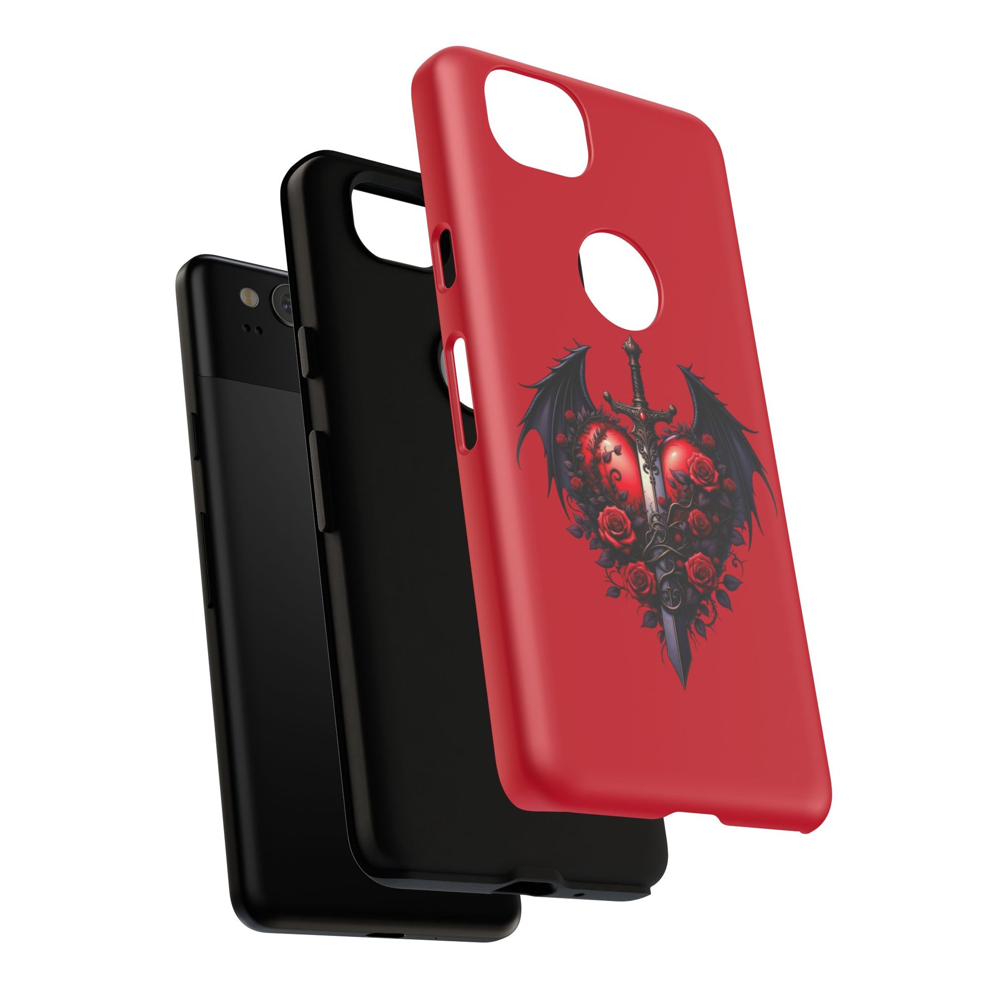 Tough Cases - Gothic Heart Phone Case, Edgy Accessories for Him, Unique Gifts for Her, Valentine's Day, Birthday, Artsy Phone Cover