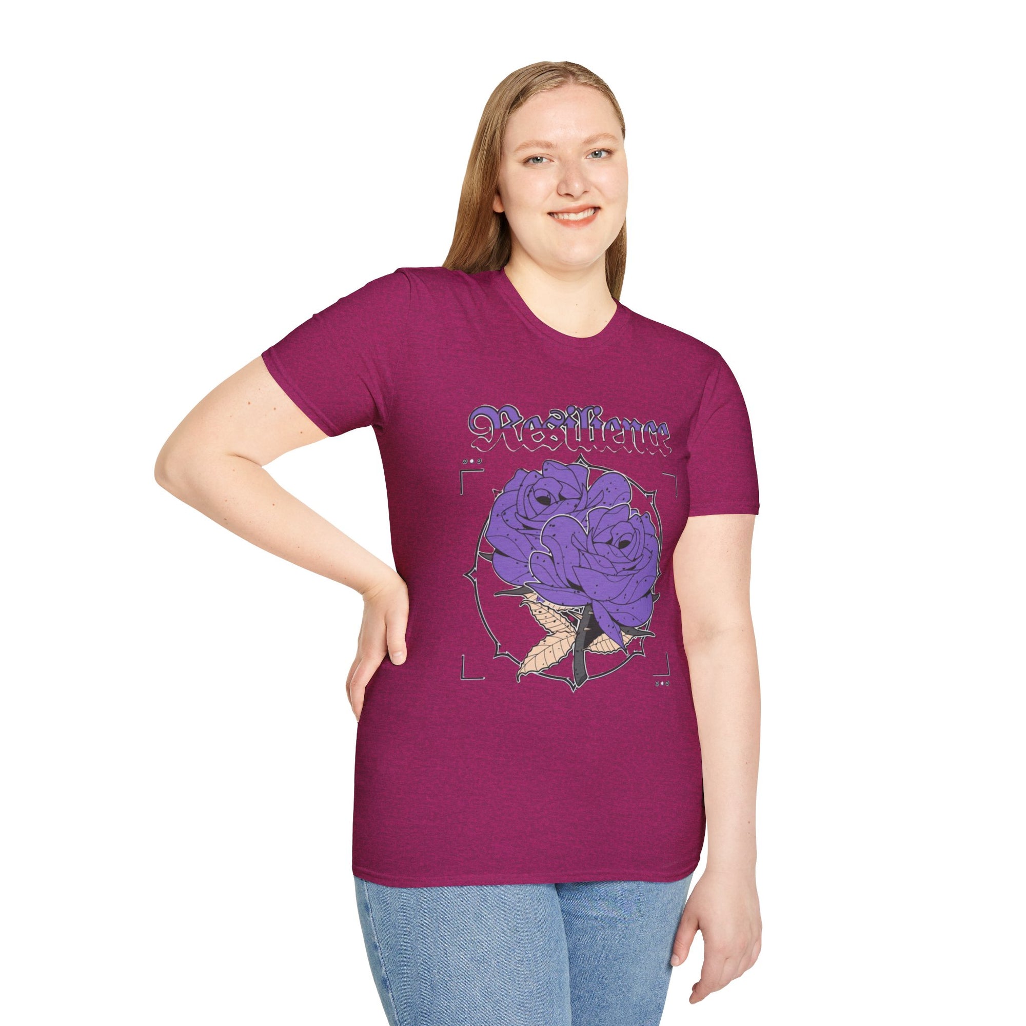 Purple Rose Graphic T-Shirt, Soft Stylish Tee, Unisex Floral Apparel, Gift for Her, Spring Outfit Idea, Vintage Aesthetic Top