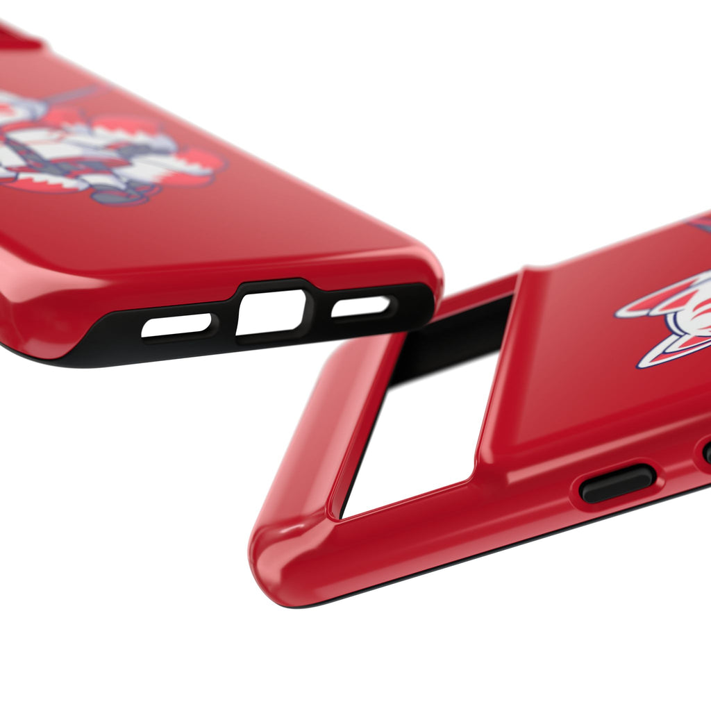 Anime-Inspired Tough Phone Case, Kawaii Fox Design, Gift for Gamers, Cute Phone Accessories, Red Phone Cover, Cosplay Merchandise