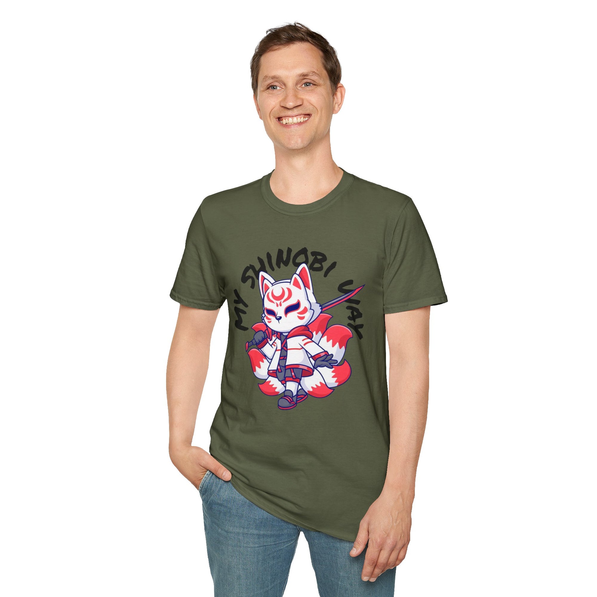 Unisex Anime T-Shirt - 'My Shinobi Pal' Graphic Tee, Comfortable Streetwear, Gift for Anime Lovers, Casual Wear, Stylish Outfit