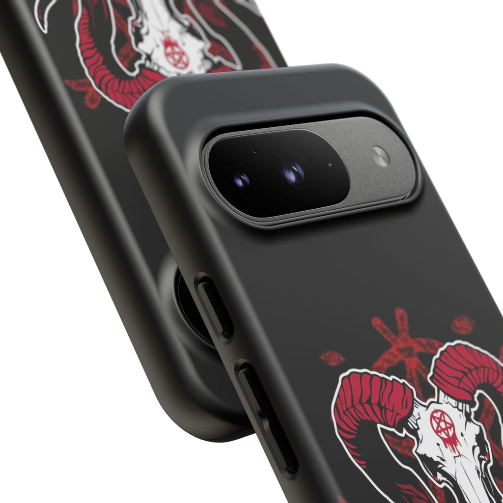 Tough Cases: Dark Aesthetic Phone Case, Gothic Phone Cover, Unique Gift for Him, Occult Design, Animal Skull Artwork, Halloween Decor